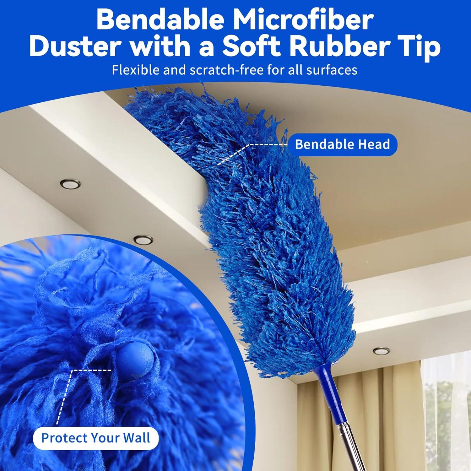 Kit de Plumeros 5 en 1 Finevoy con Palo Extensible Azul