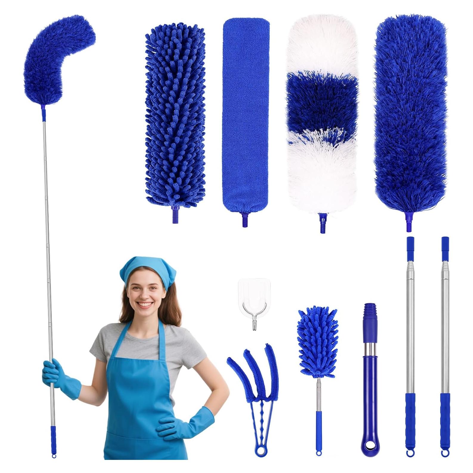 Kit de Plumones de Limpieza PHABLUS 10PCS con Polo Extensible 254cm