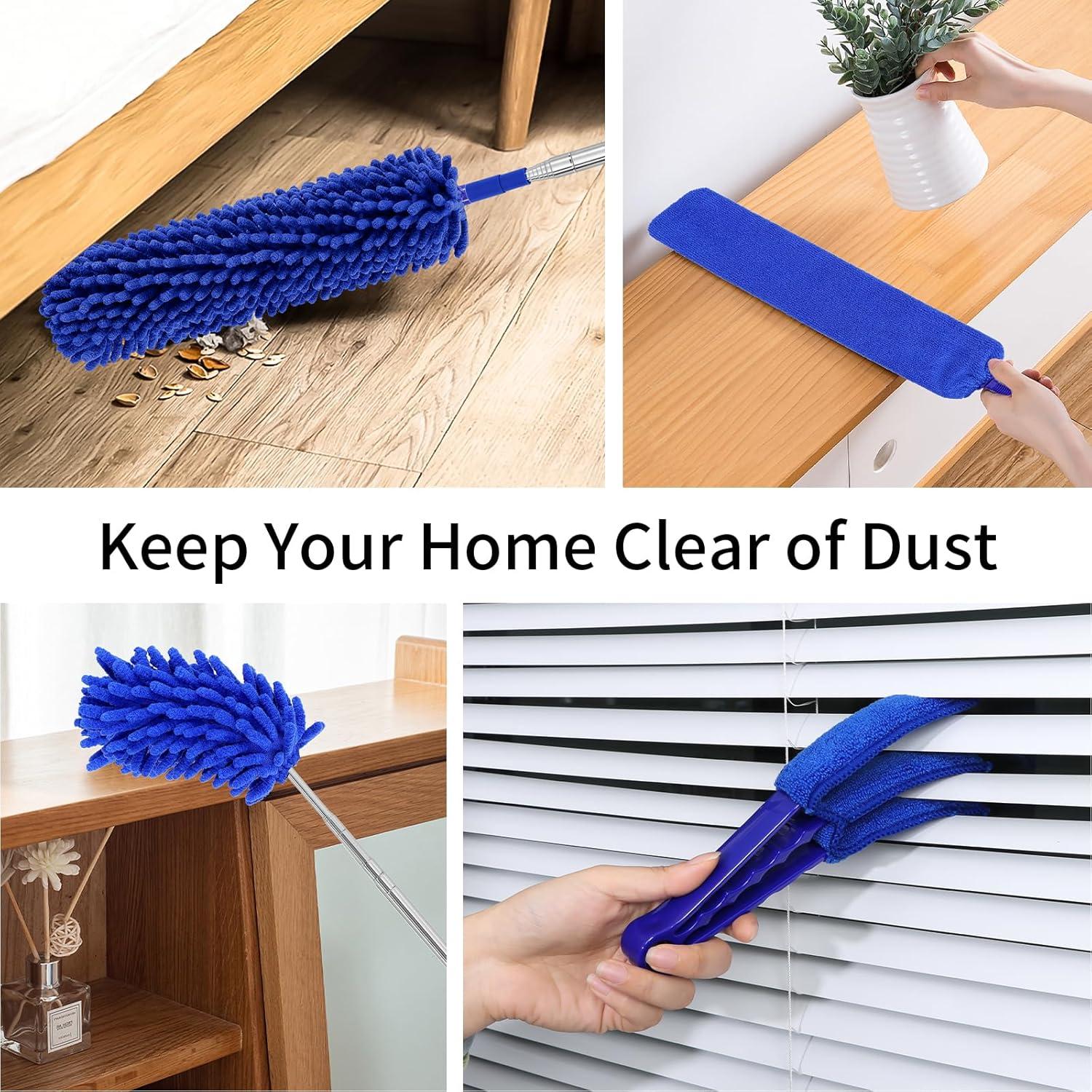 Kit de Plumones de Limpieza PHABLUS 10PCS con Polo Extensible 254cm