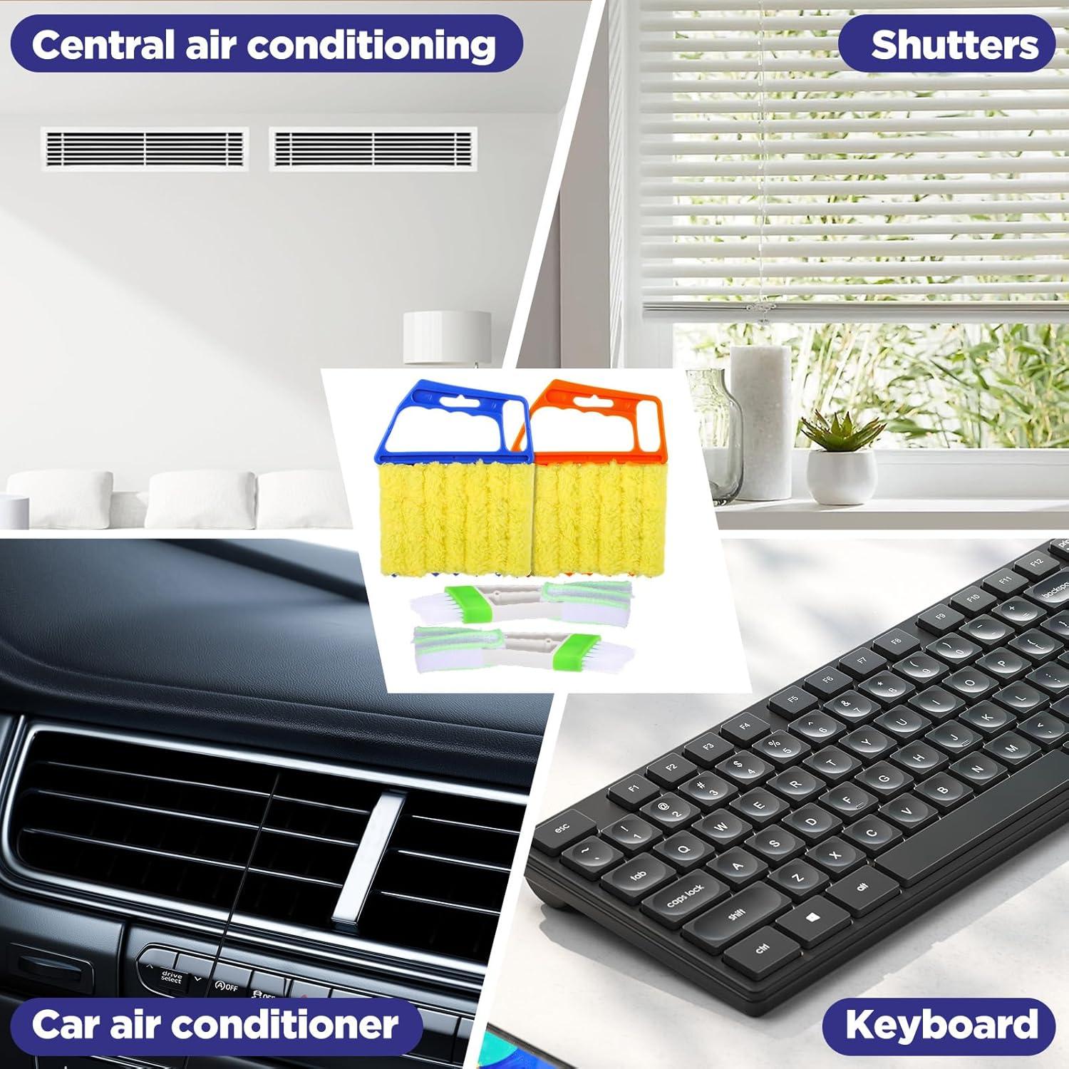 Herramienta de limpieza de persianas Lusofie 4 Pcs microfibra