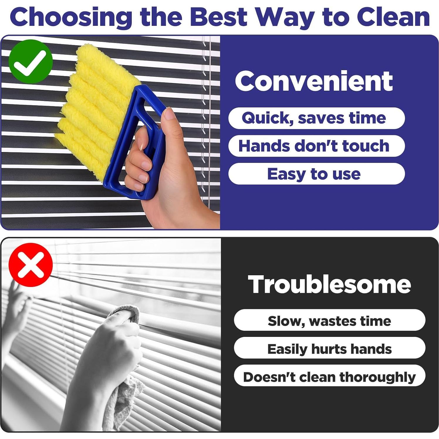 Herramienta de limpieza de persianas Lusofie 4 Pcs microfibra