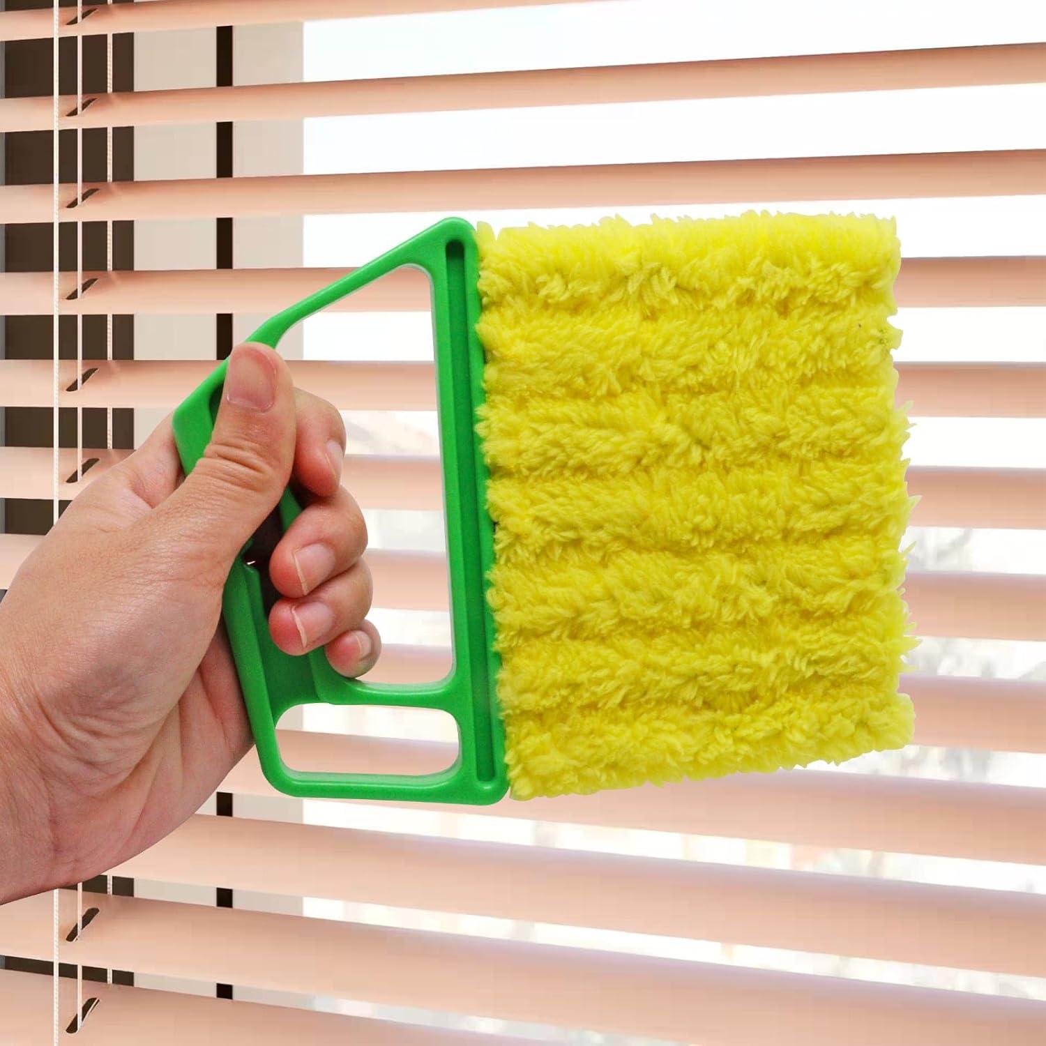 Limpiador de Persianas BUXIMN 4 Piezas 7 Dedos Azul Verde