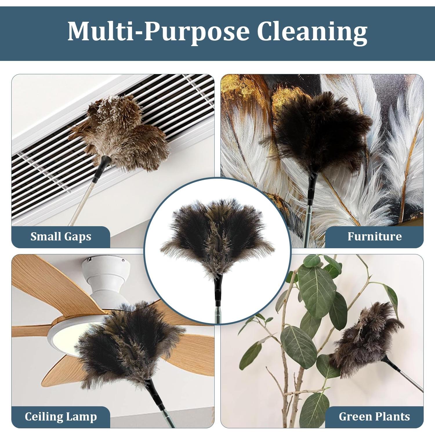 Plumero Extensible Holyenten de Plumas de Avestruz 119 cm