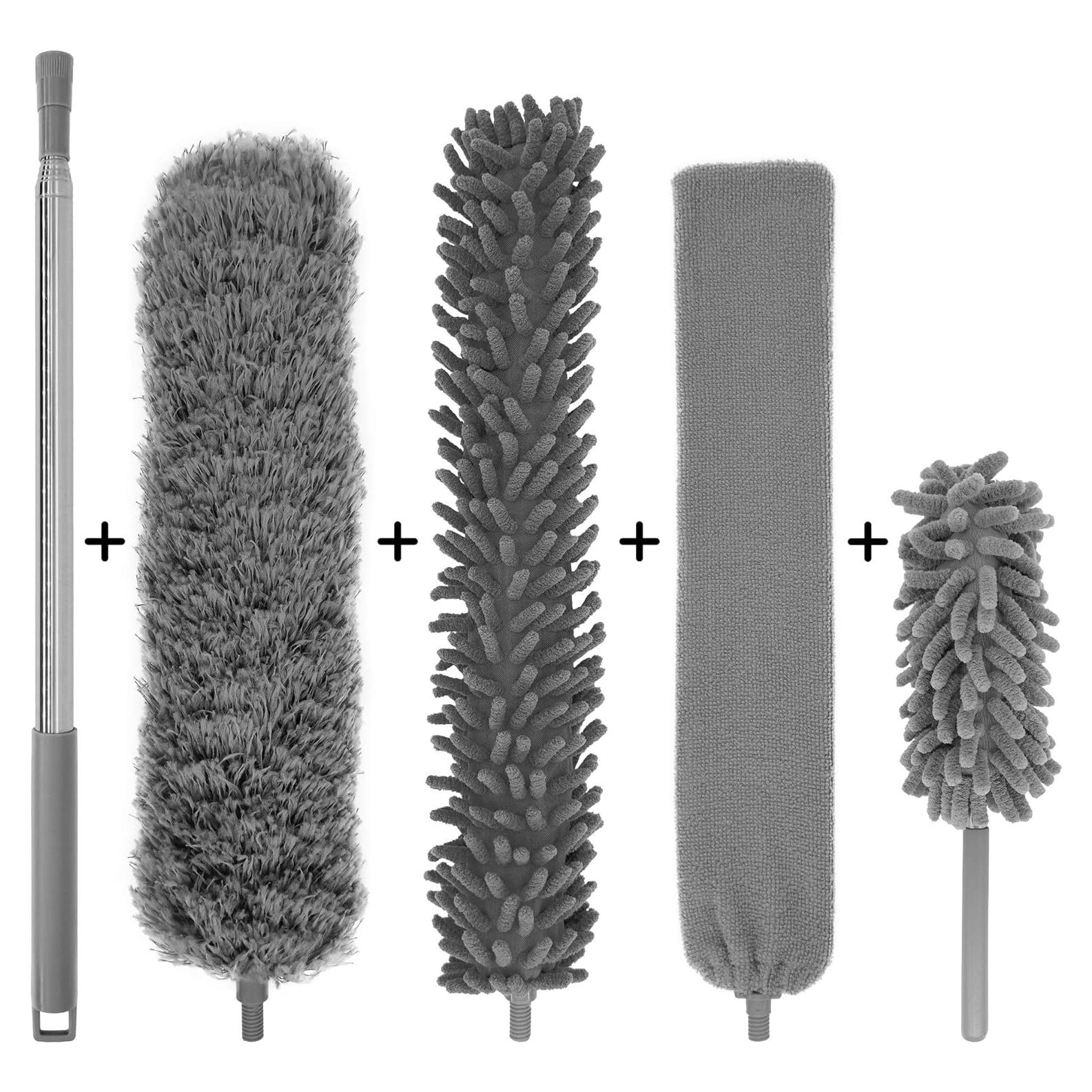 Kit de Plumero de Microfibra 5-en-1 BrilliantRay, Extensible 76-254 cm