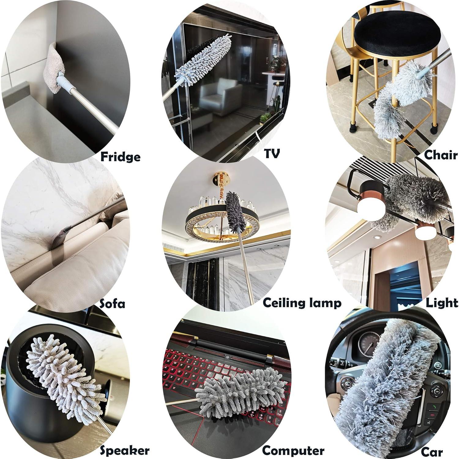 Kit de Plumero de Microfibra 5-en-1 BrilliantRay, Extensible 76-254 cm