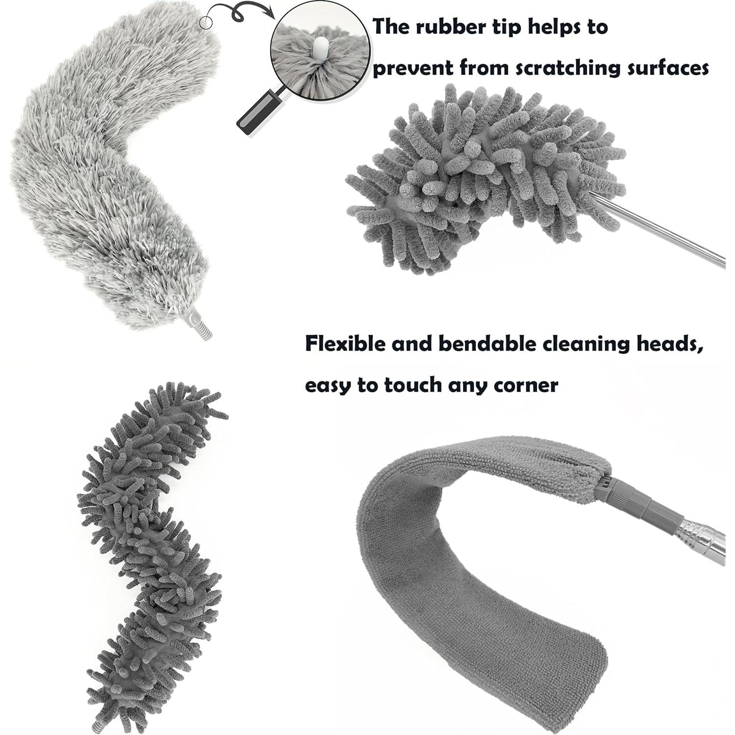 Kit de Plumero de Microfibra 5-en-1 BrilliantRay, Extensible 76-254 cm