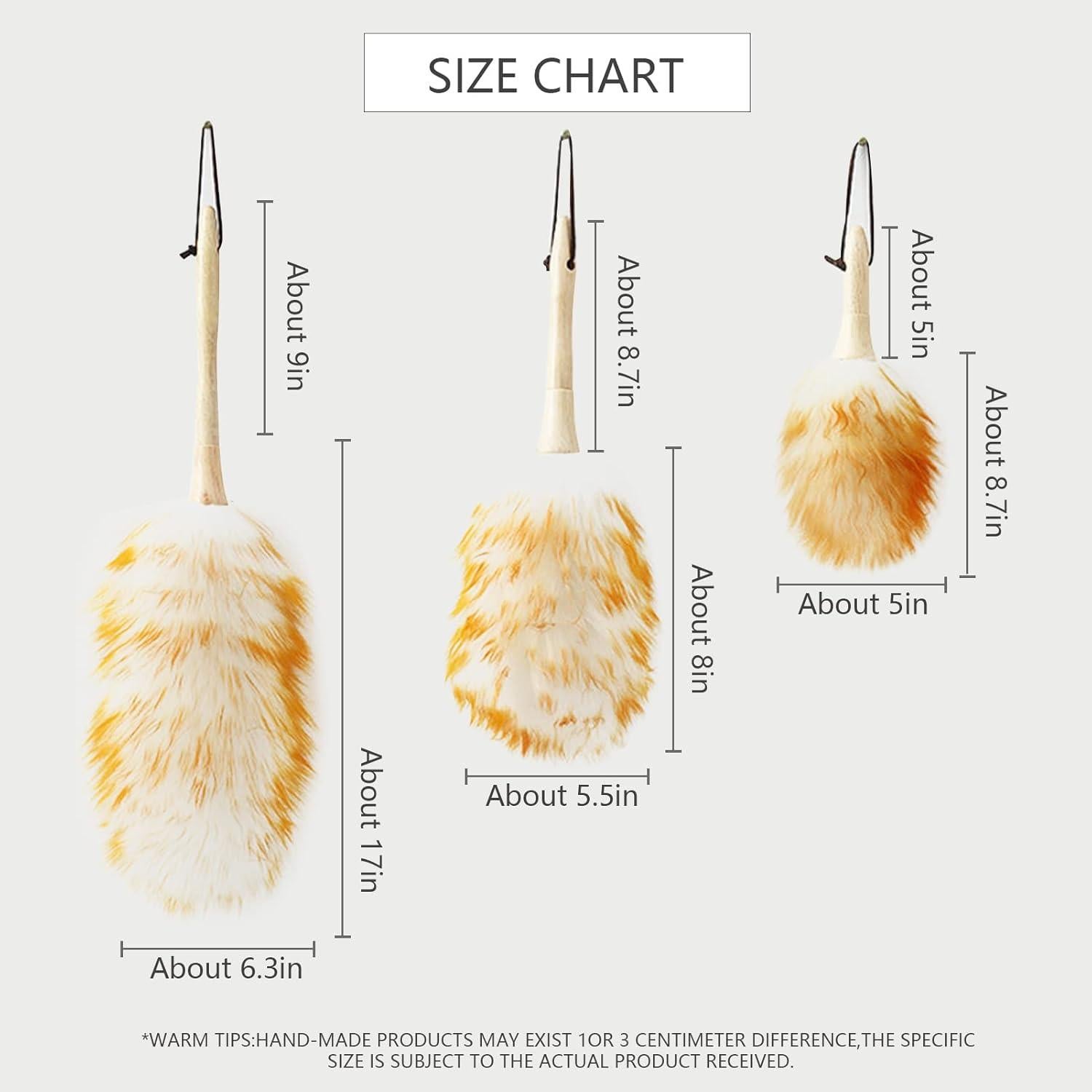 Duster de lana de cordero iHUFeather 35.56 cm Amarillo y Blanco