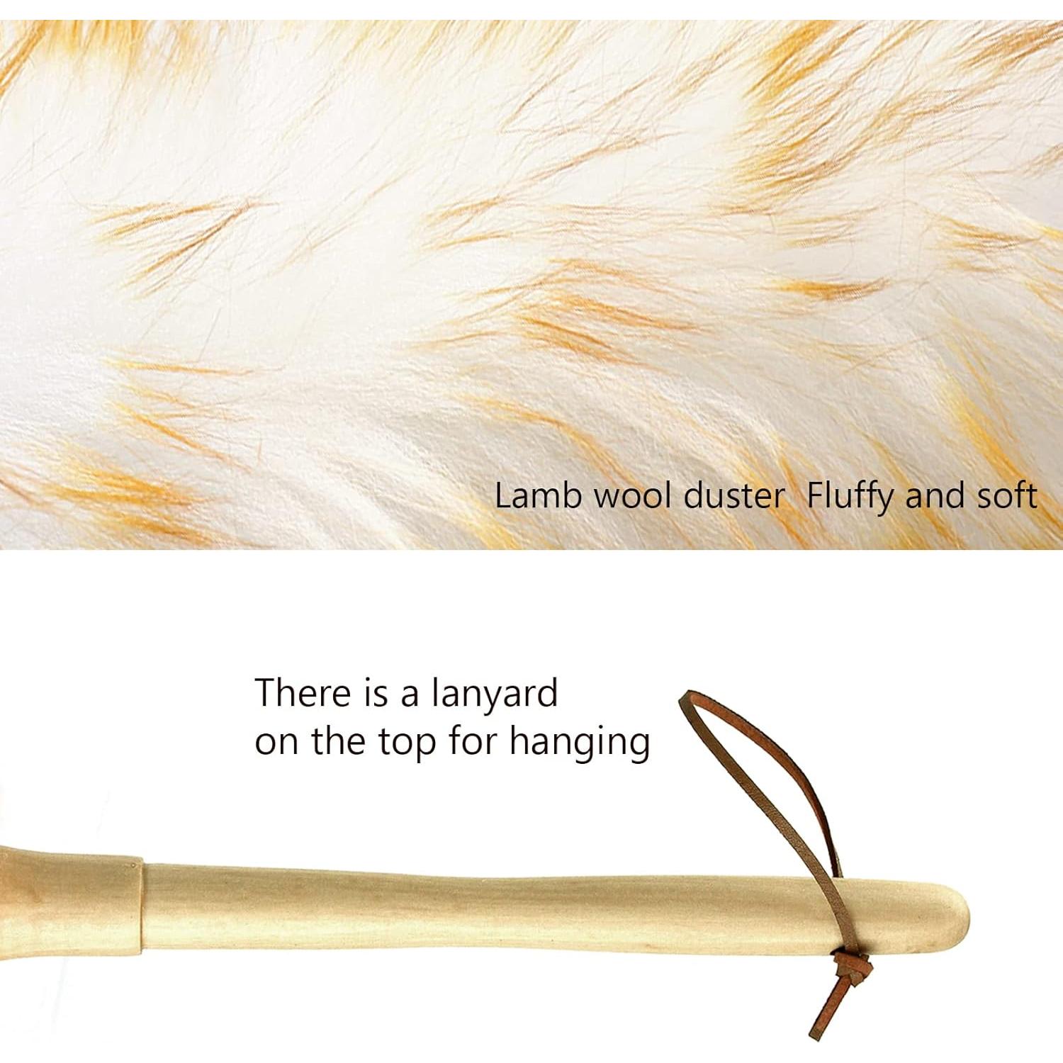 Duster de lana de cordero iHUFeather 35.56 cm Amarillo y Blanco