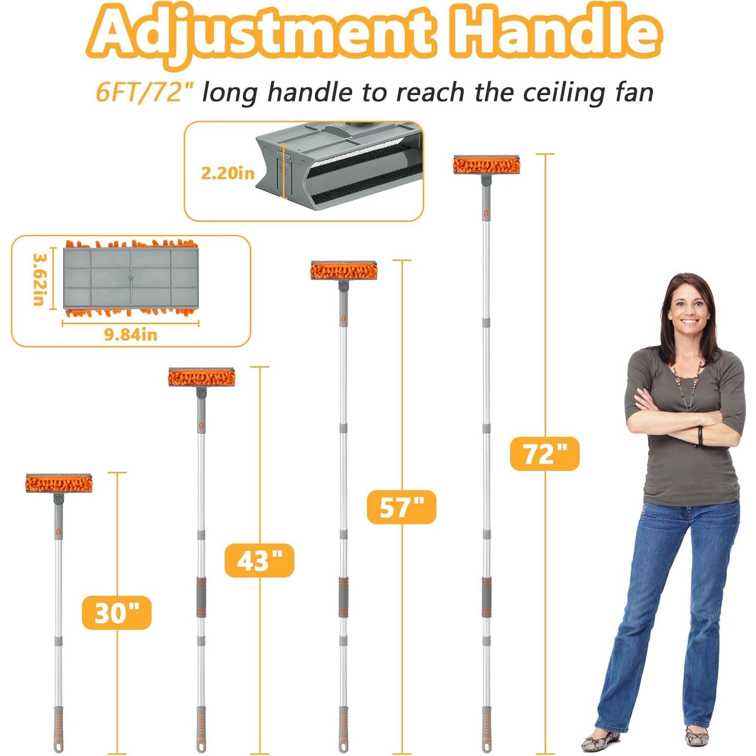 Limpiador de Ventiladores de Techo Farafox, Varilla Extensible 1.83m