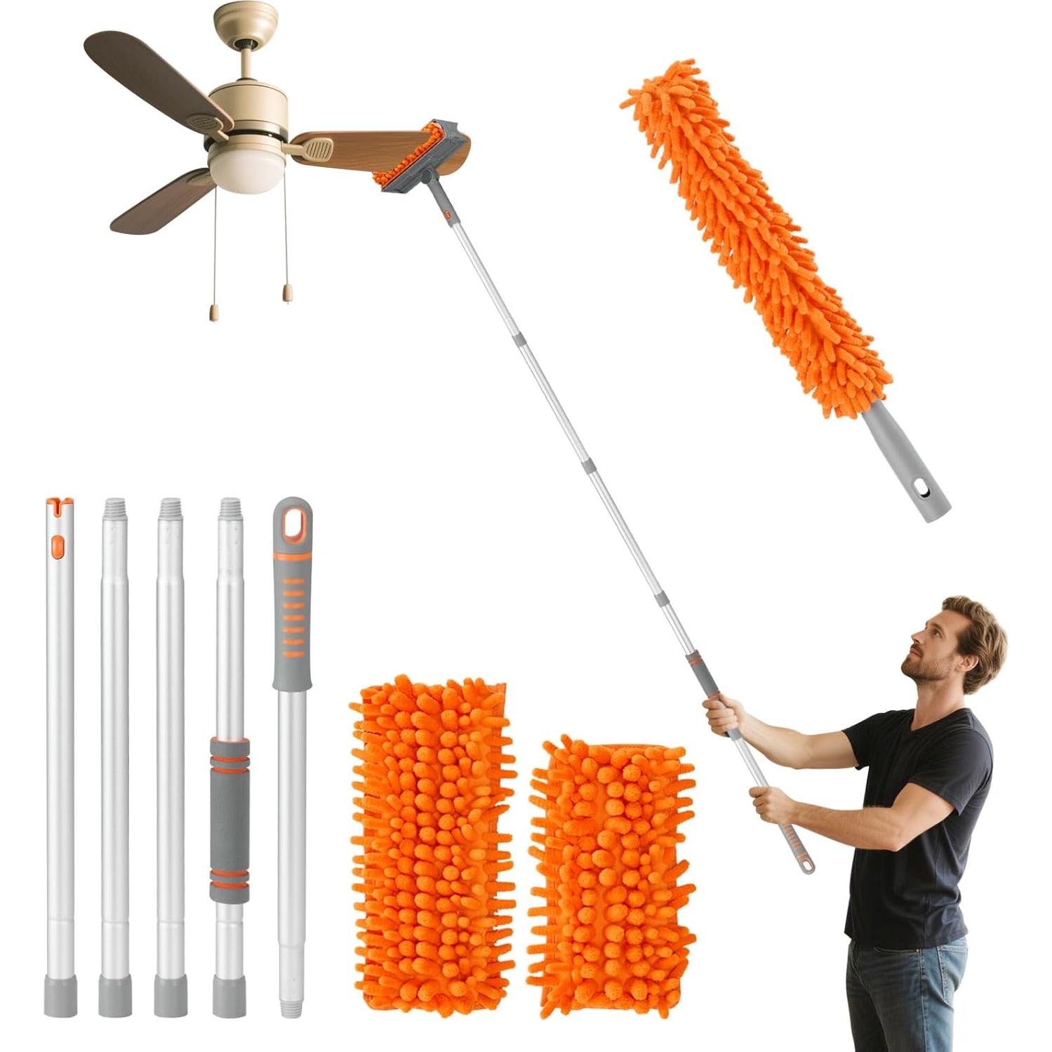 Limpiador de Ventiladores de Techo Farafox, Varilla Extensible 1.83m