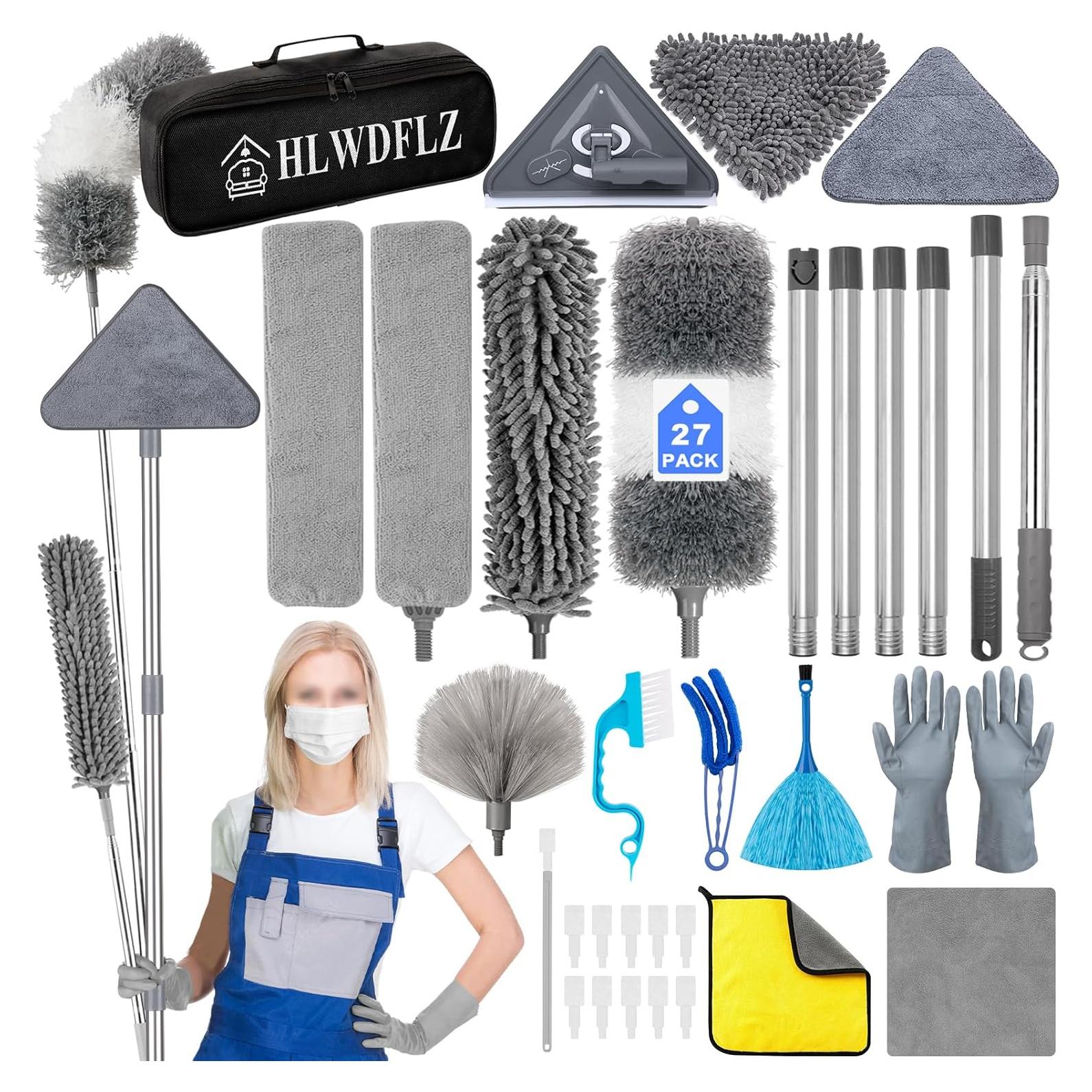 Kit de Limpieza 27pcs HLWDFLZ con Mop y Plumero Telescópico