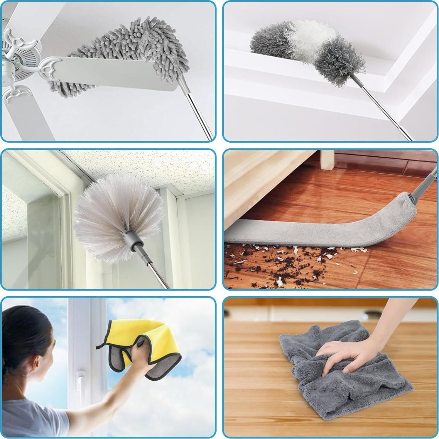 Kit de Limpieza 27pcs HLWDFLZ con Mop y Plumero Telescópico