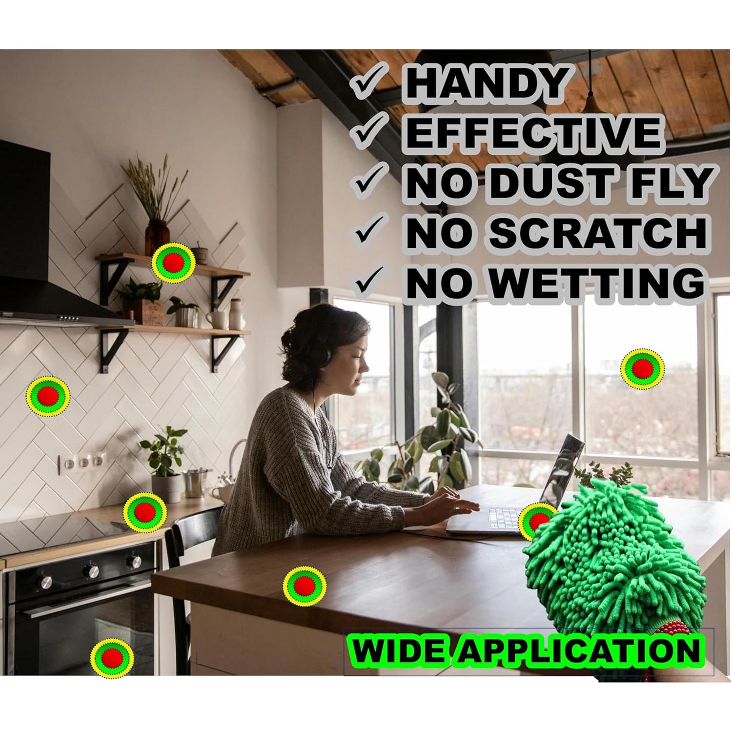 Mitón de Microfibra QUALIALL Verde 26.67x20.32 cm Reutilizable