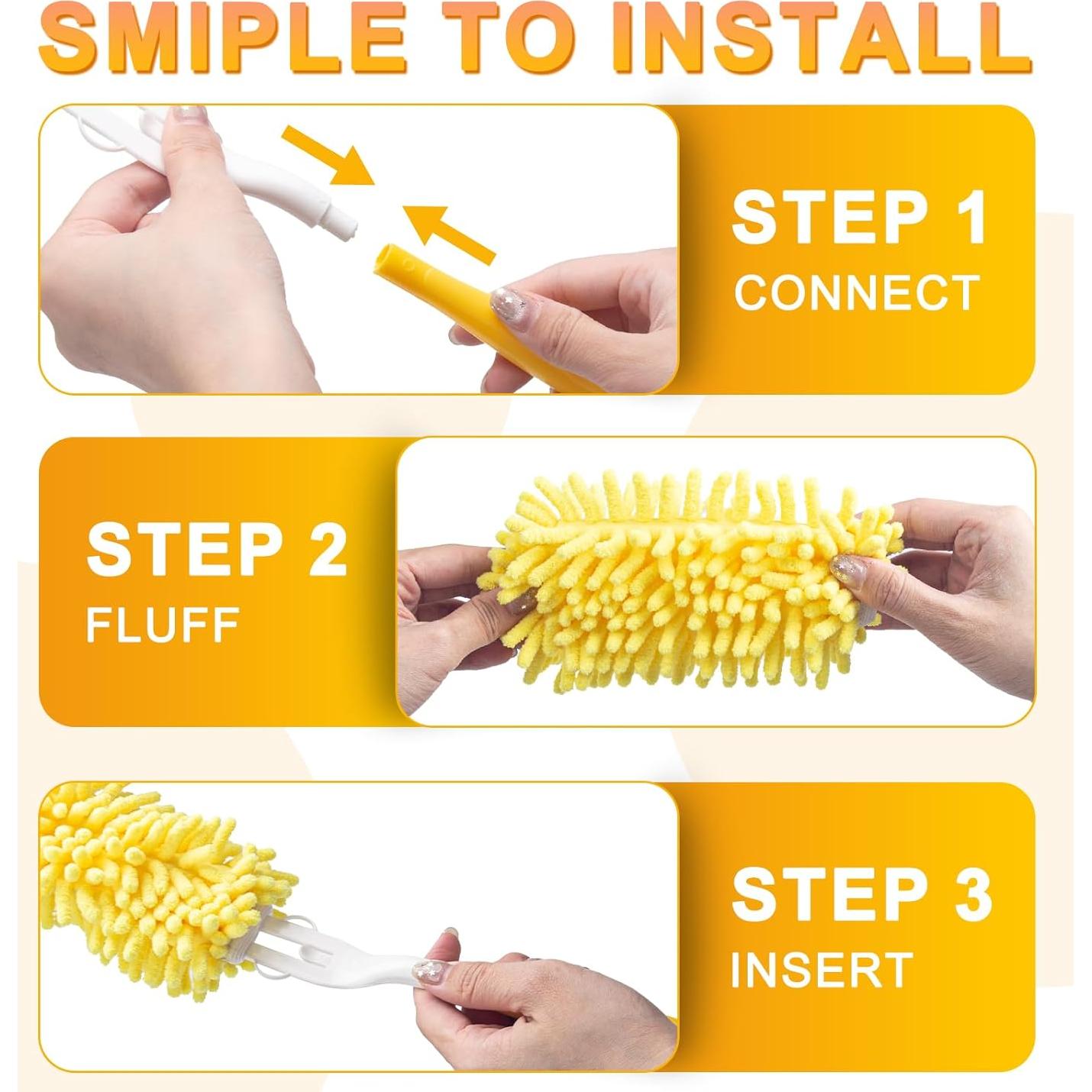 Repuestos de Plumero Reutilizables KeFanta 8 Pcs con Mango