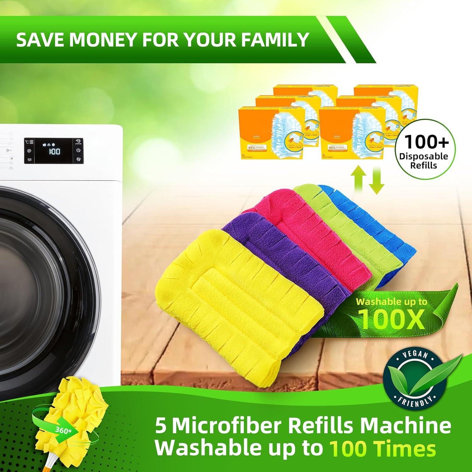 Recargas de Plumero Reutilizables Yicotira 6 Paquete Microfibra