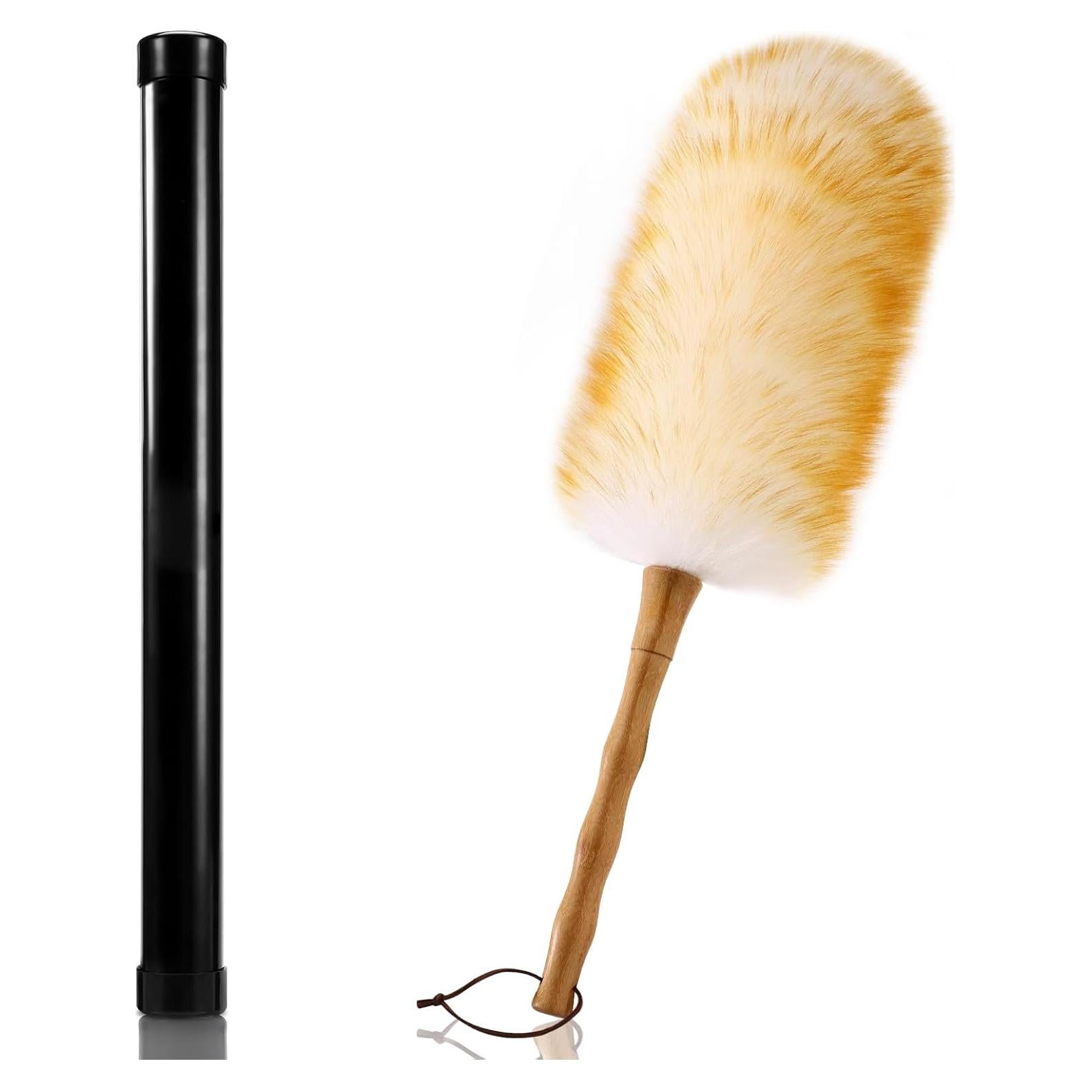 Duster de lana de cordero Green Vivid 48 cm con mango de bambú