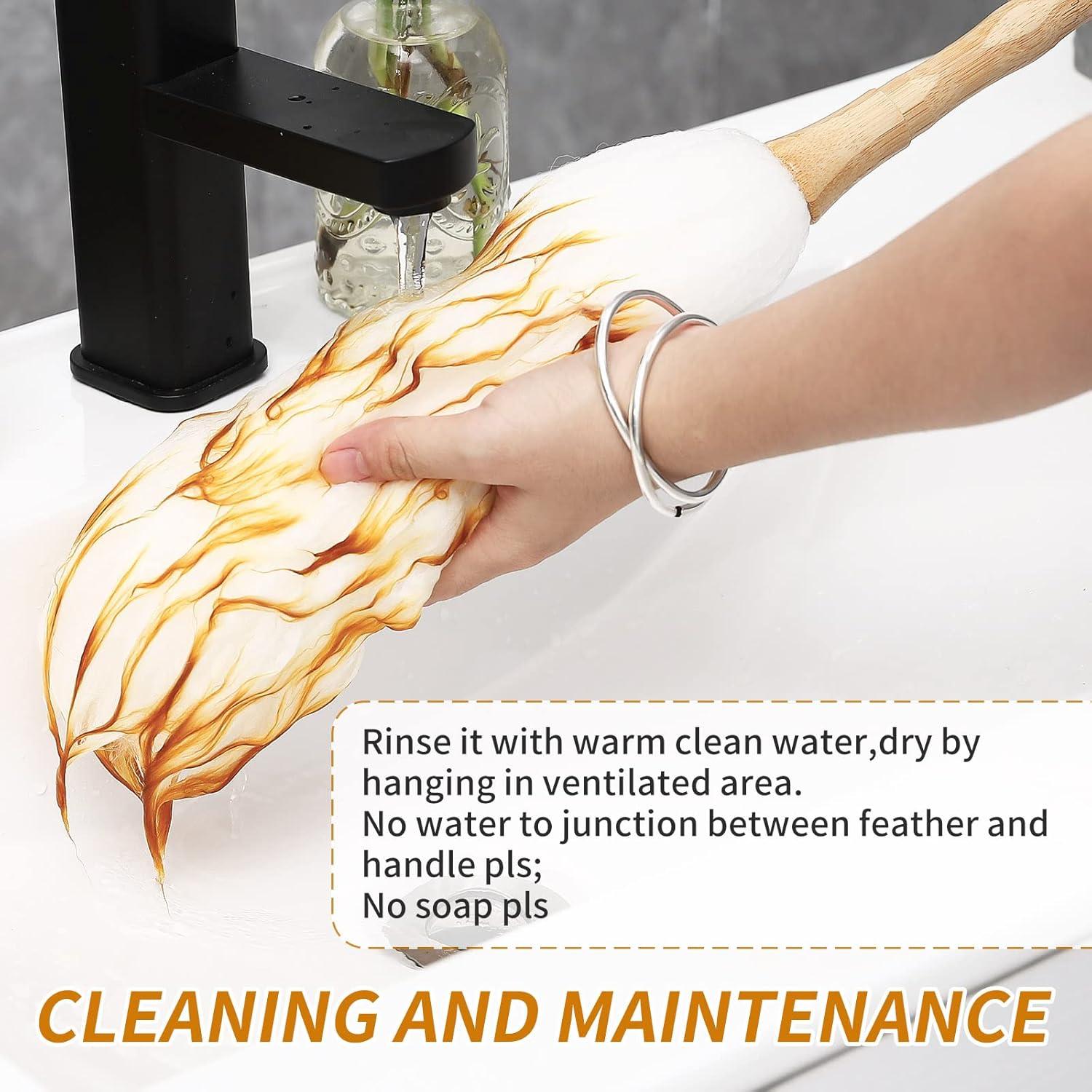 Duster de lana de cordero Green Vivid 48 cm con mango de bambú