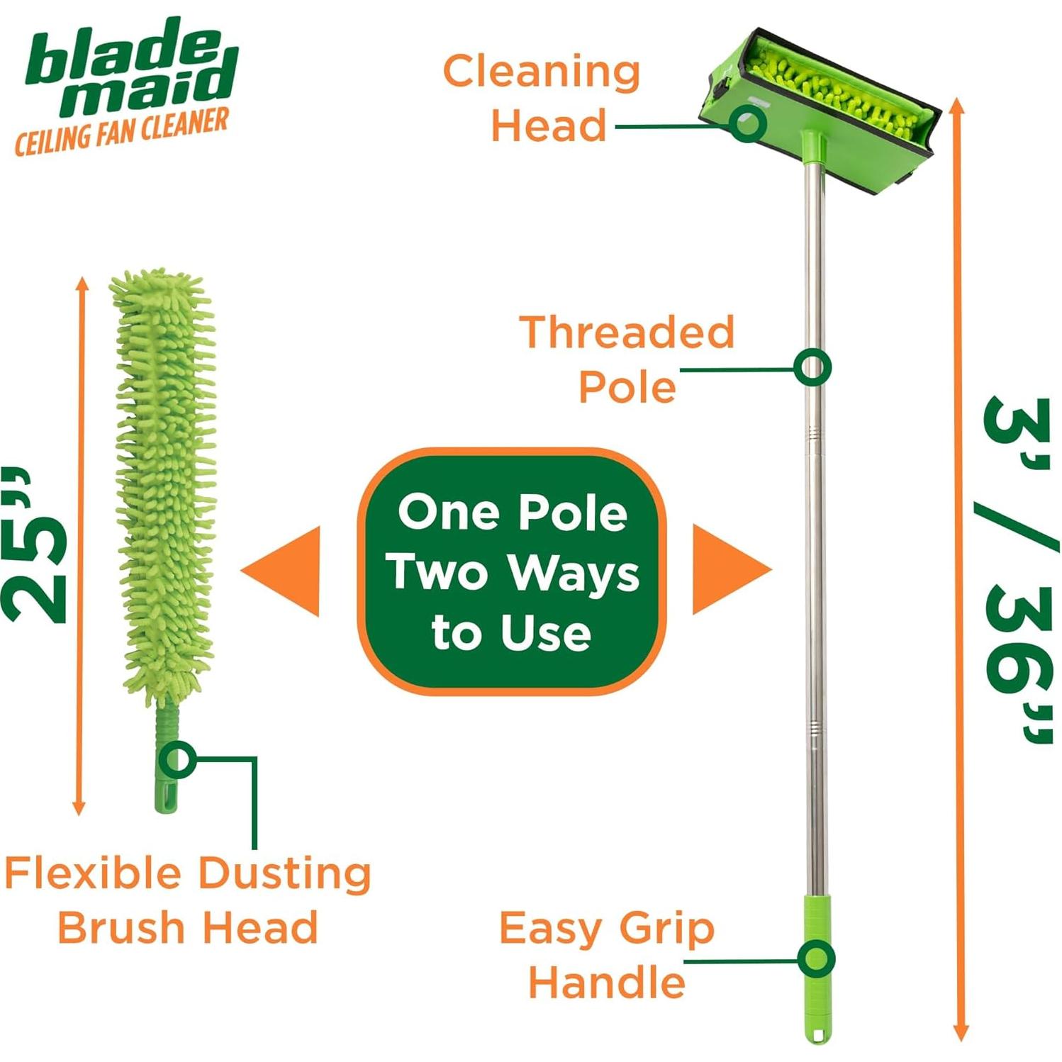 Limpiador de Ventiladores de Techo Blade Maid - Kit con Polo 0.91m