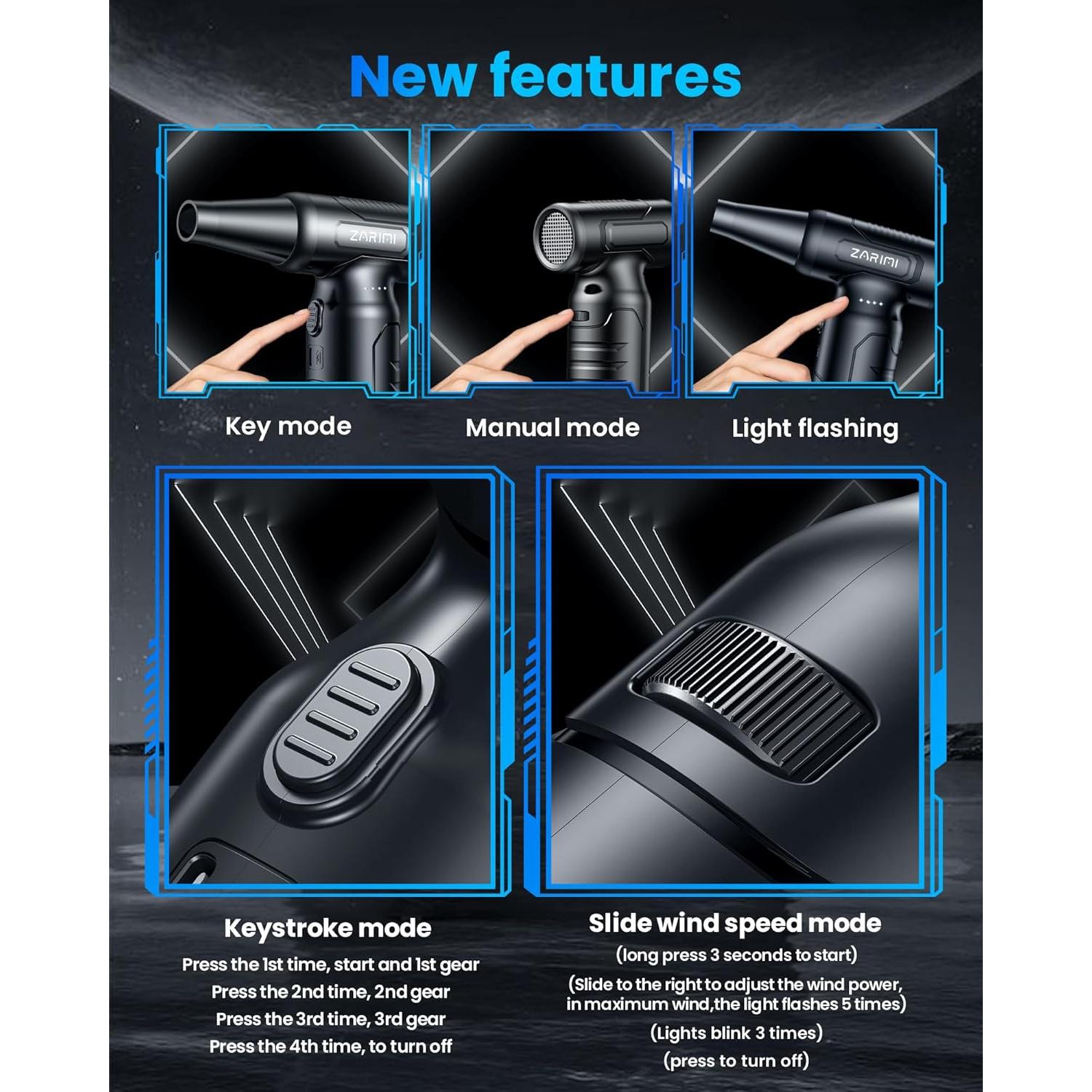 Soplador de Aire Comprimido Eléctrico ZARIMI 33,000 RPM