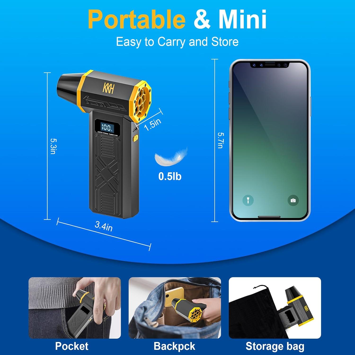 Soplador de Aire Eléctrico KKH Portátil 120000RPM 4 Velocidades