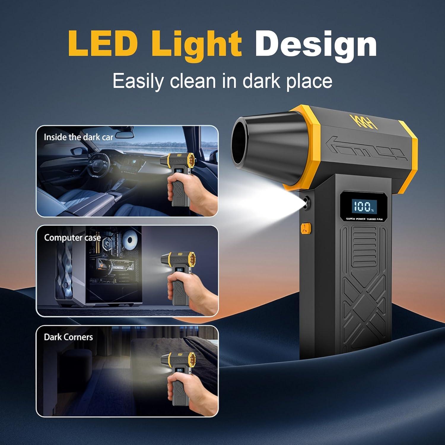 Soplador de Aire Eléctrico KKH Portátil 120000RPM 4 Velocidades