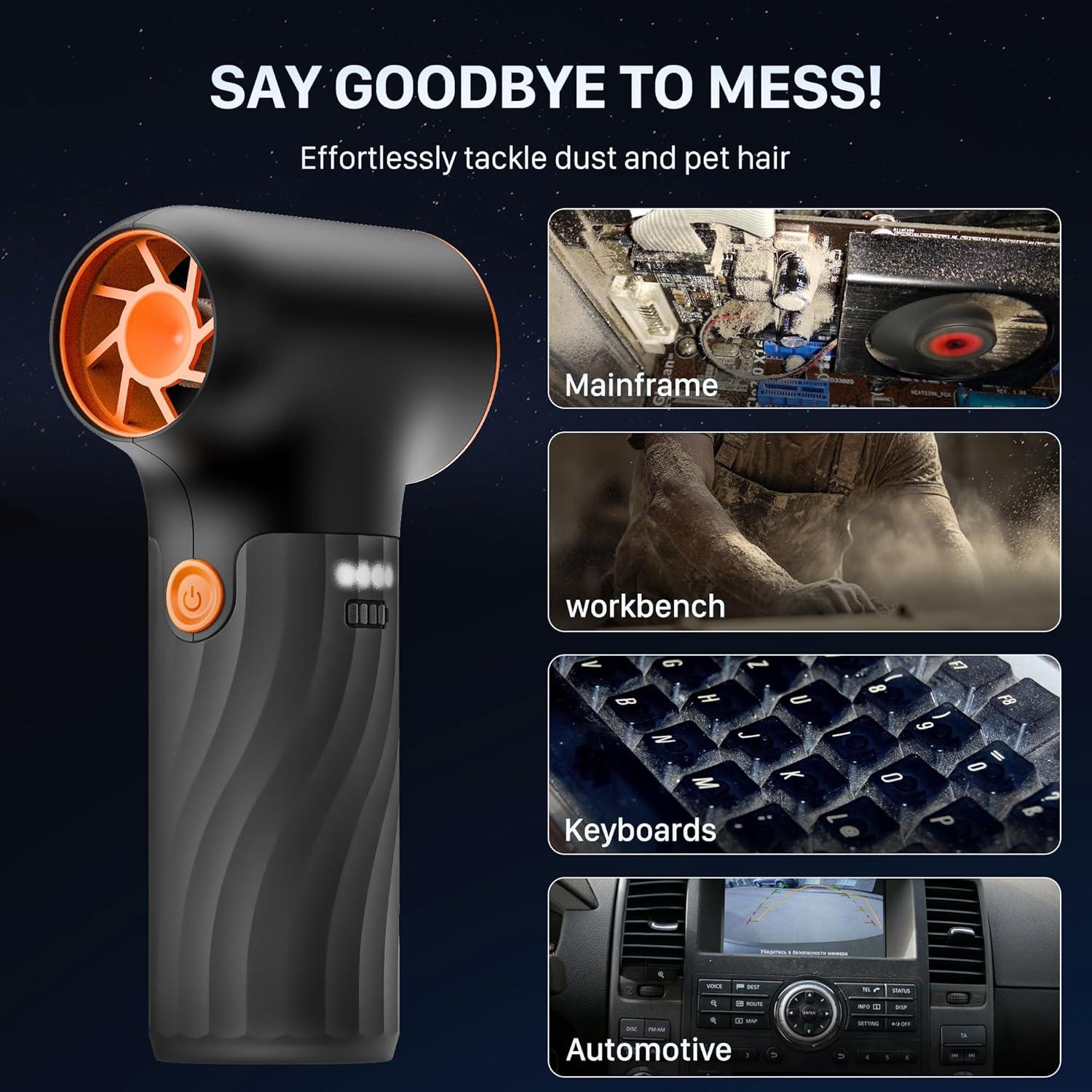 Soplador de Aire Eléctrico AUDEETO Turbo 280000RPM Negro