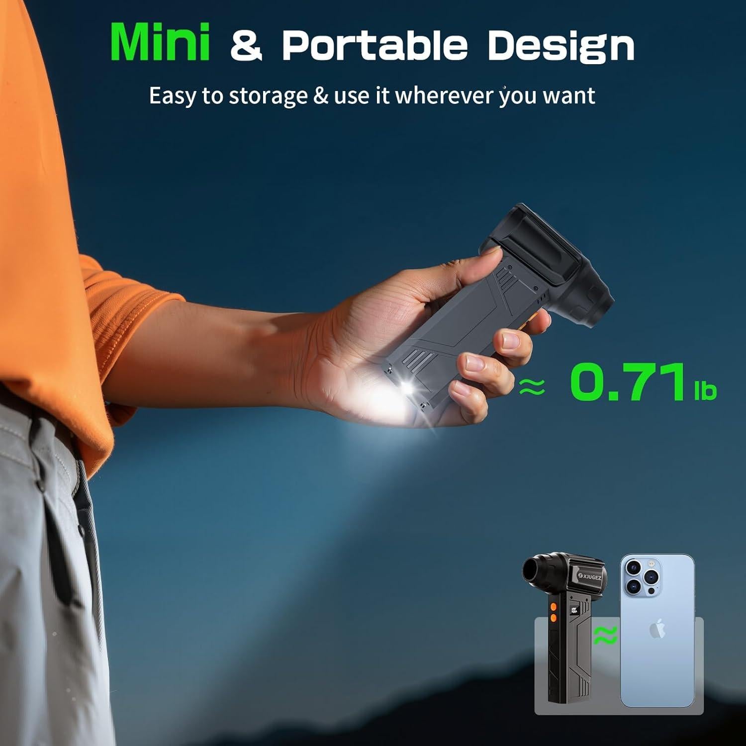 Soplador de Aire Comprimido XJUGEZ BL08 180000RPM con Linterna