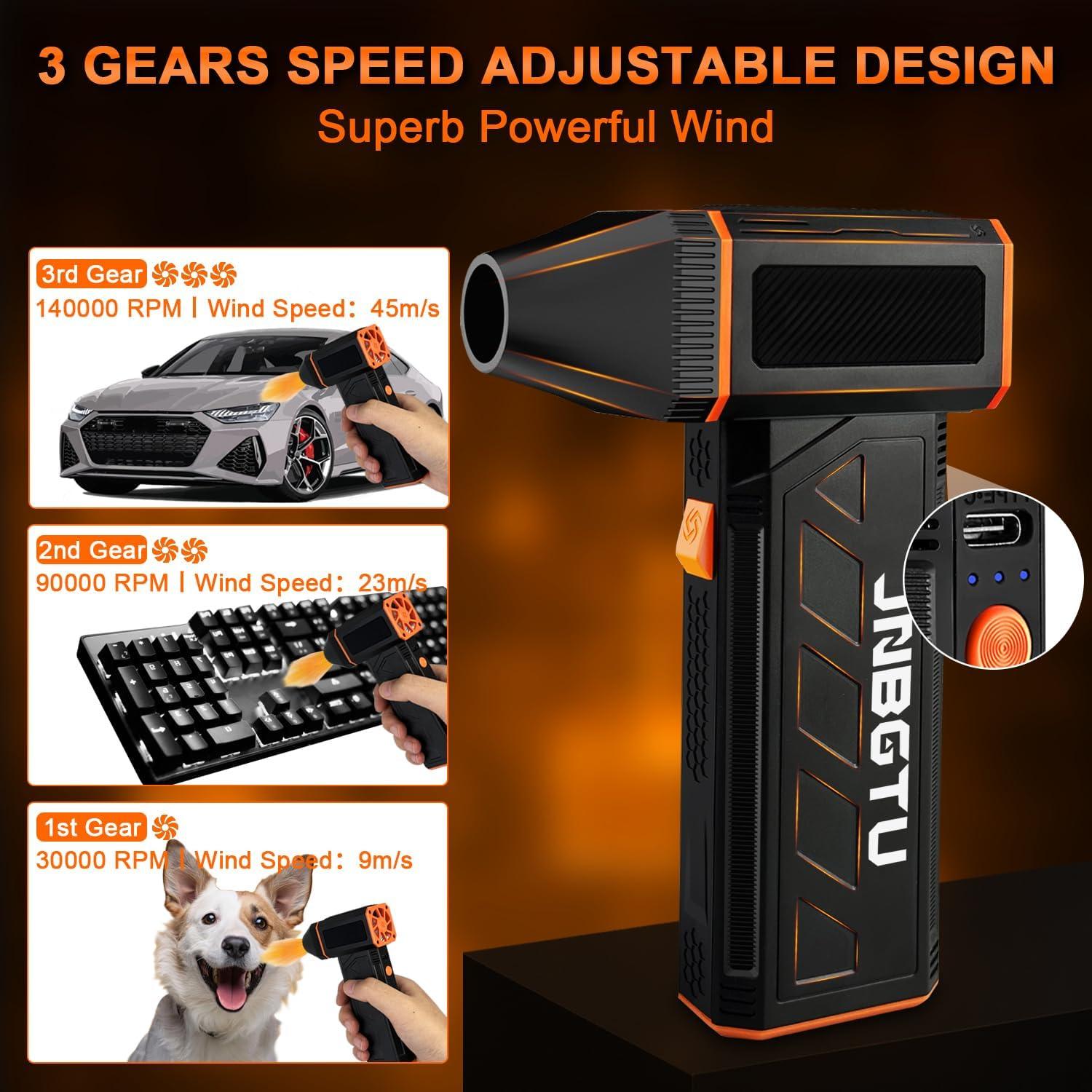 Soplador de Aire Eléctrico JNBGTU F31 PRO 140000 RPM 3 Velocidades