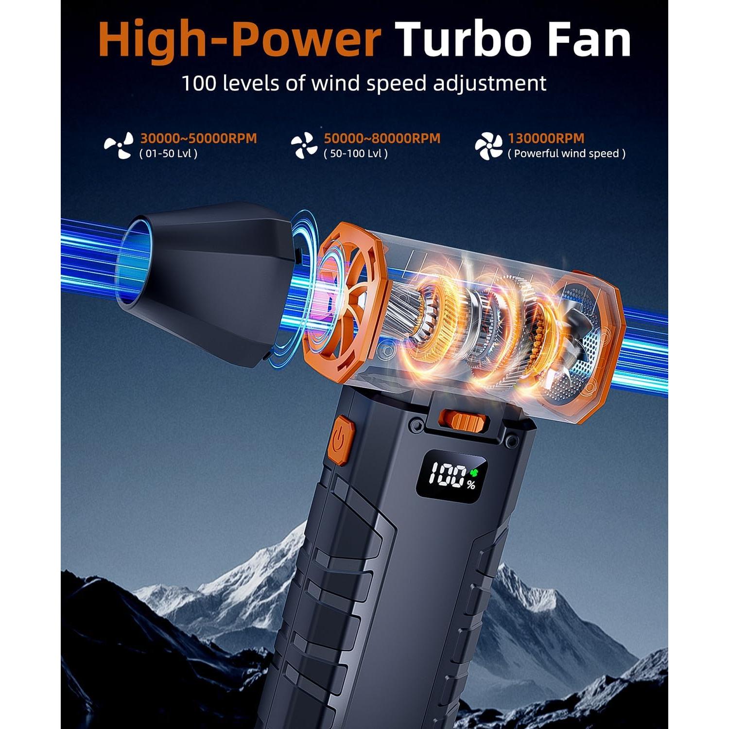 Soplador de Aire Comprimido NTEEWAHY F-9 130,000 RPM Recargable