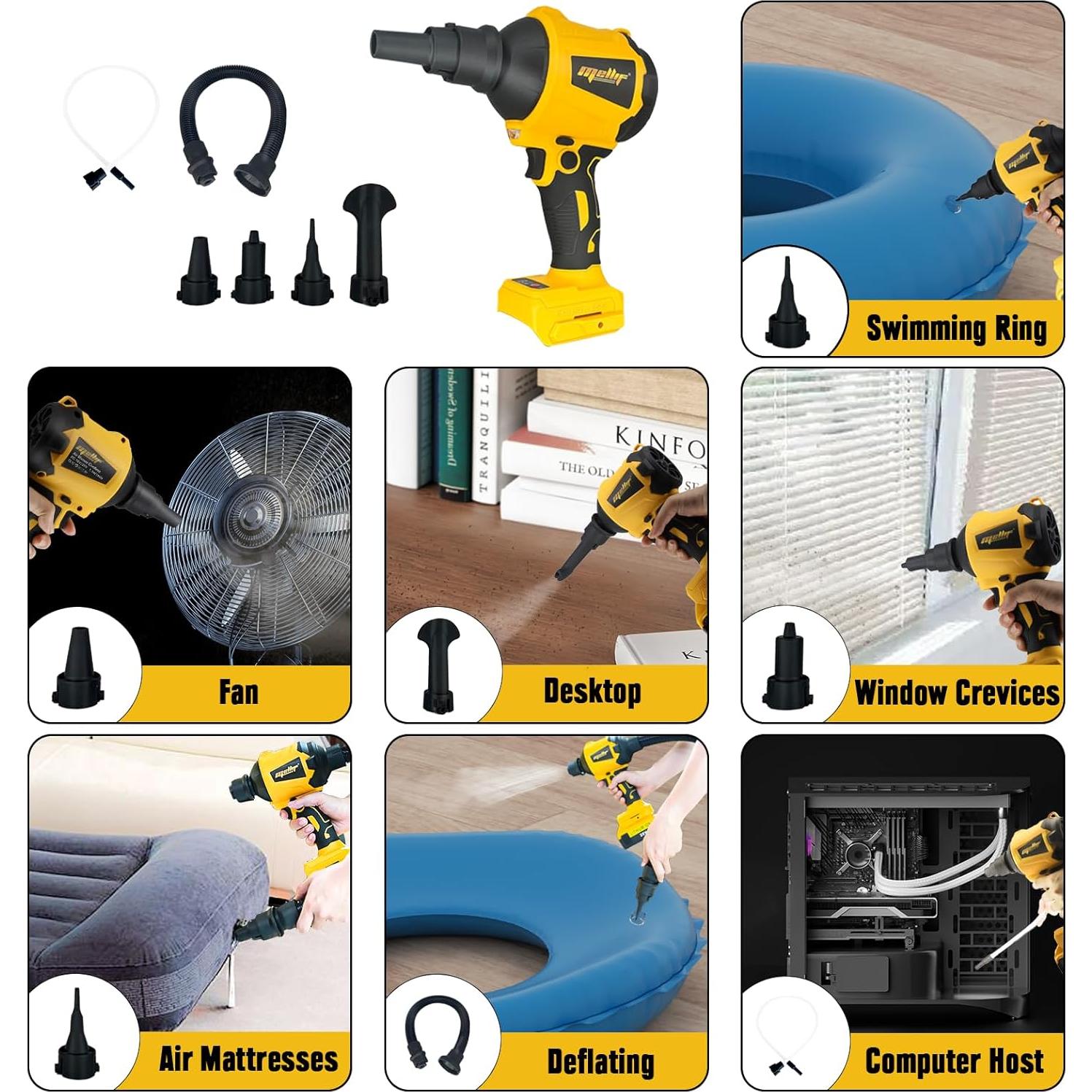 Soplador de Aire Inalámbrico Mellif 20V MAX 50,000 RPM Luz LED