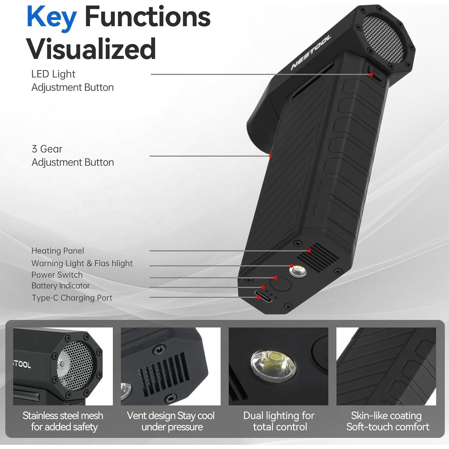 Soplador de Aire Comprimido Nestool CL02 130000 RPM Recargable