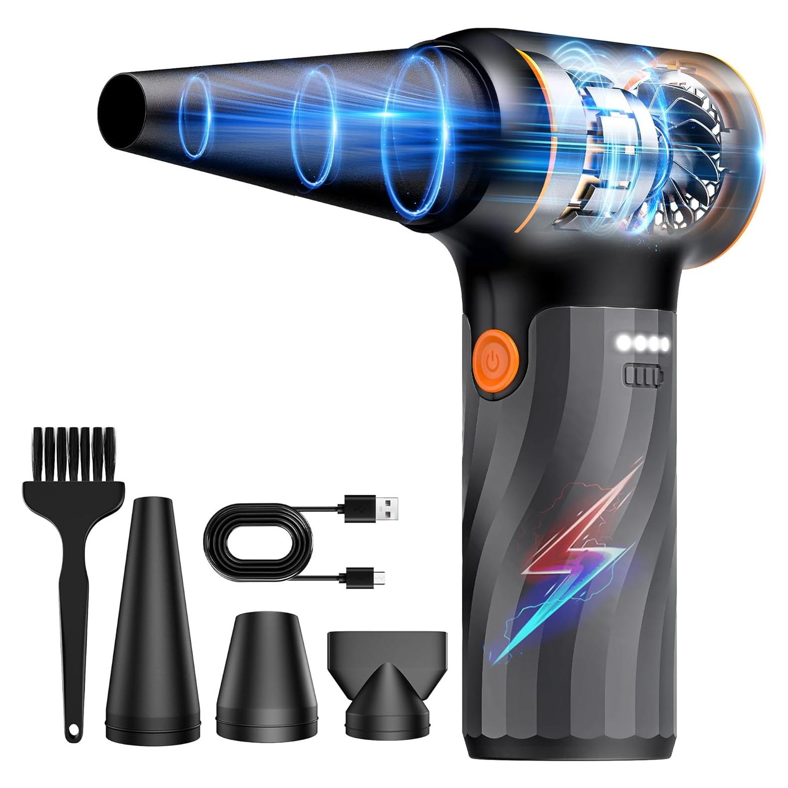 Soplador de Aire Eléctrico MOTOBEE Inalámbrico 280000RPM Negro