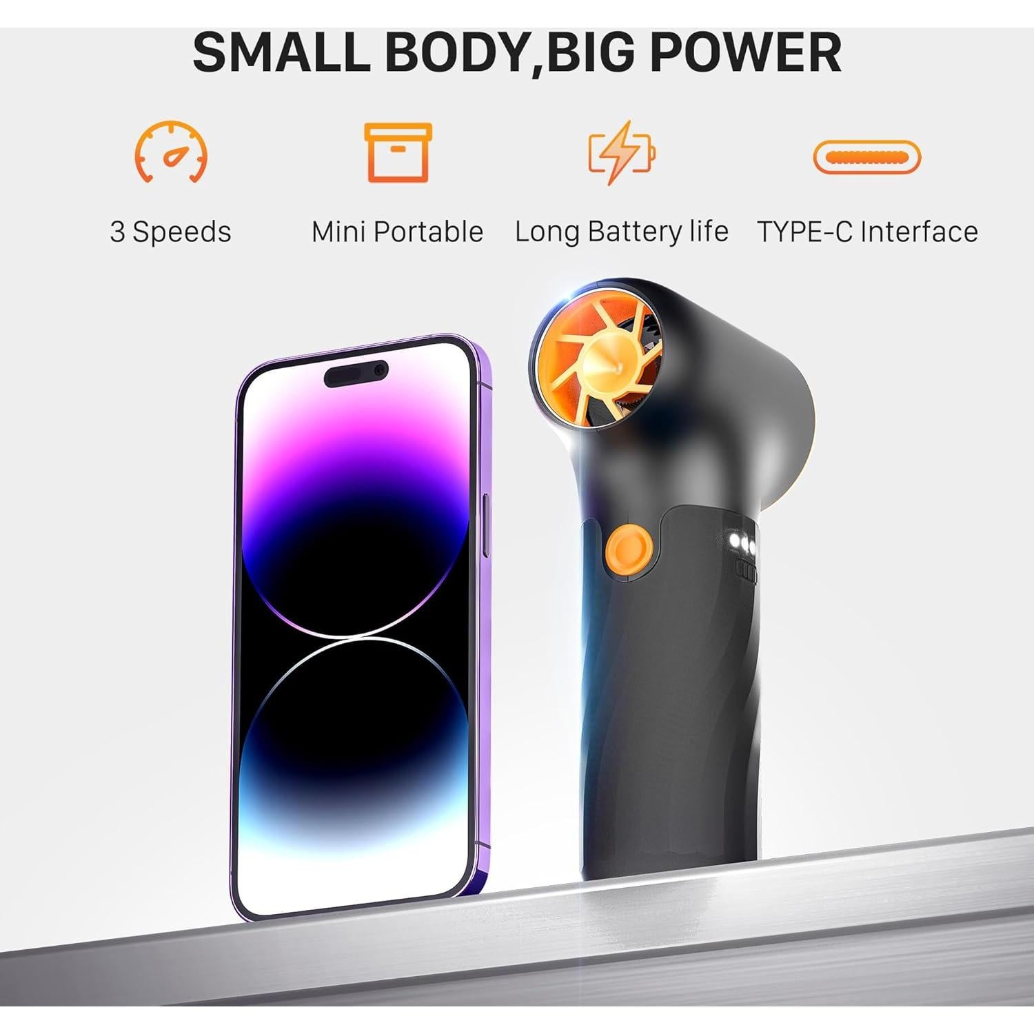 Soplador de Aire Eléctrico MOTOBEE Inalámbrico 280000RPM Negro