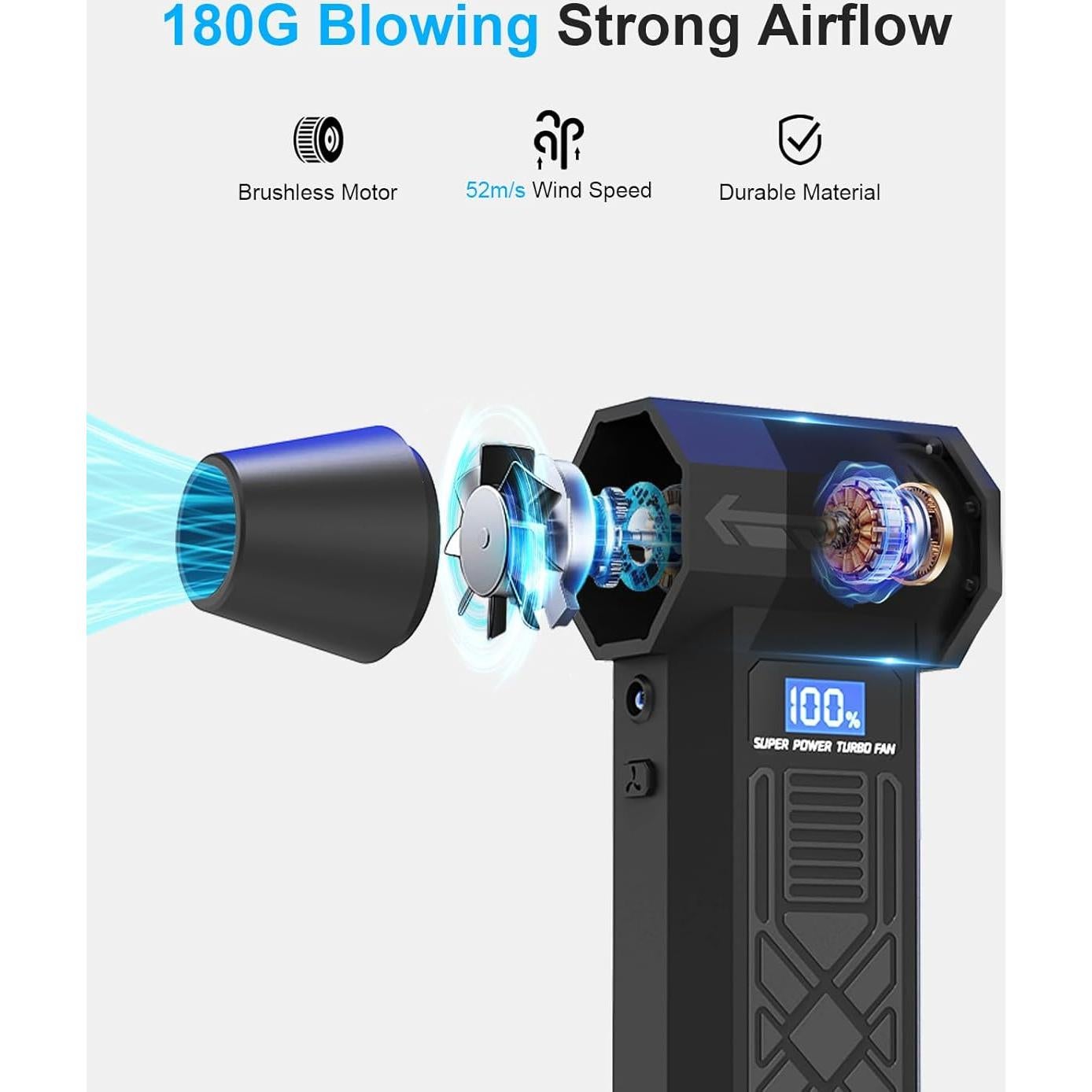 Soplador de Aire Comprimido y Aspiradora EXCHIP P80 2-en-1