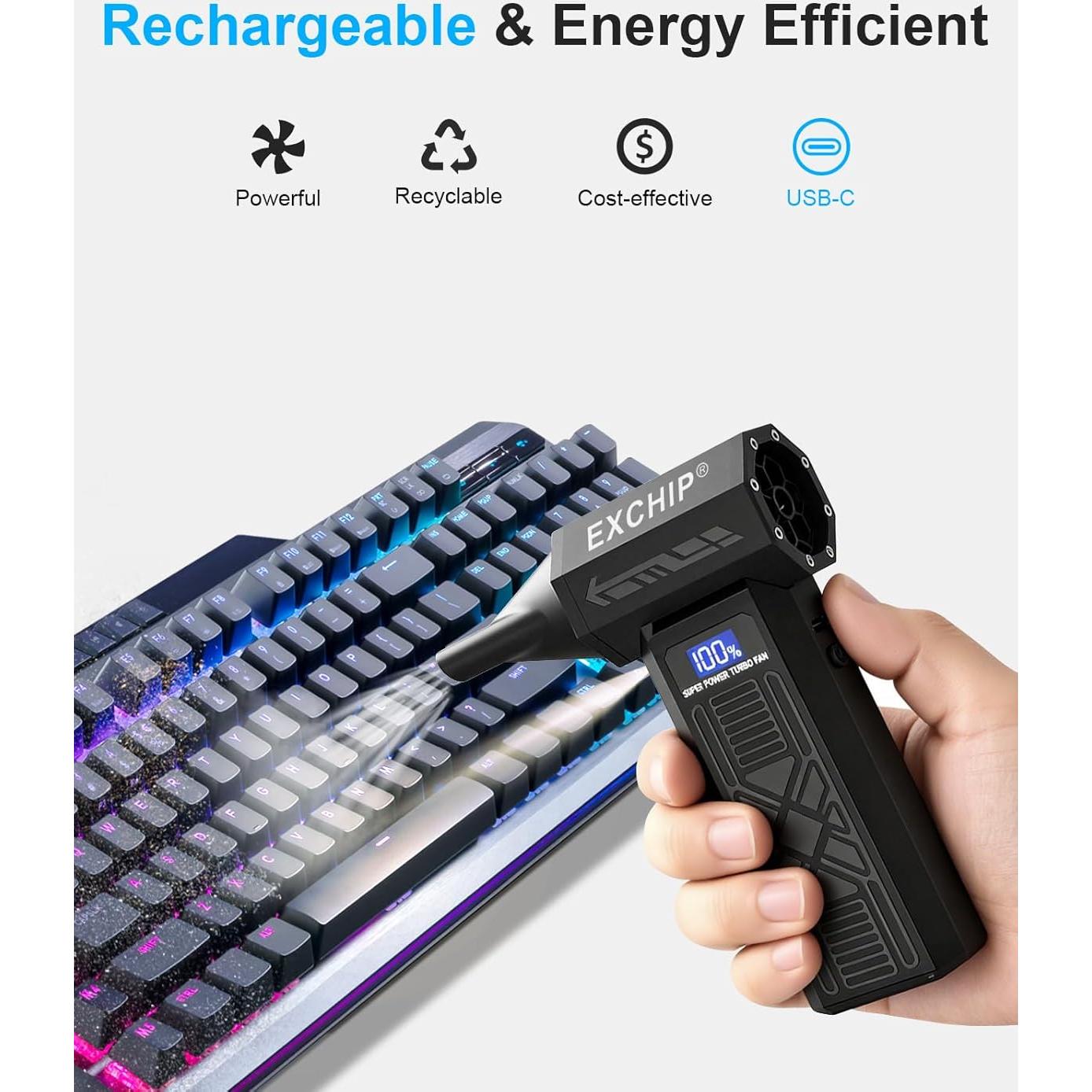 Soplador de Aire Comprimido y Aspiradora EXCHIP P80 2-en-1