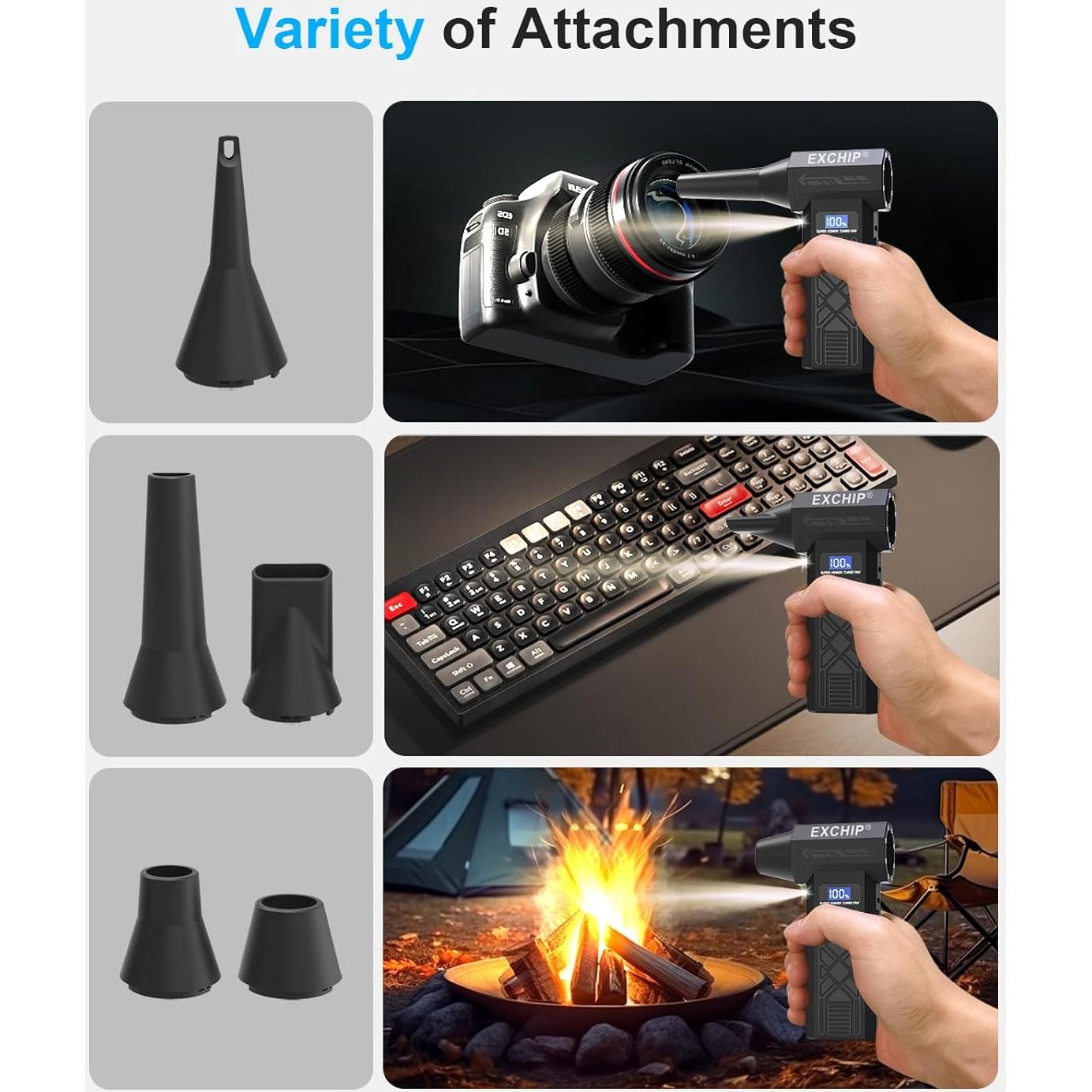 Soplador de Aire Comprimido y Aspiradora EXCHIP P80 2-en-1