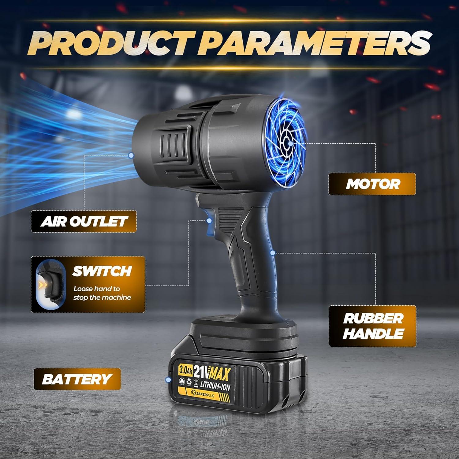 Limpiador de Polvo Portátil RAINPOT GJ81110, 21V, 1.47kg