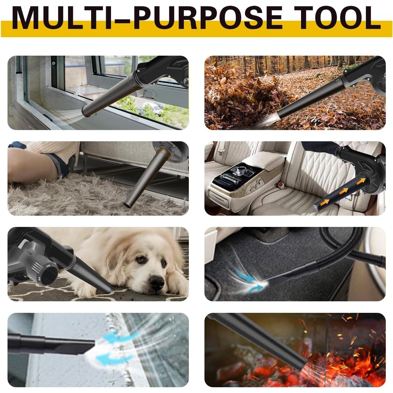 Soplador de Hojas Inalámbrico KINGPKE 21V 2 en 1 Portátil