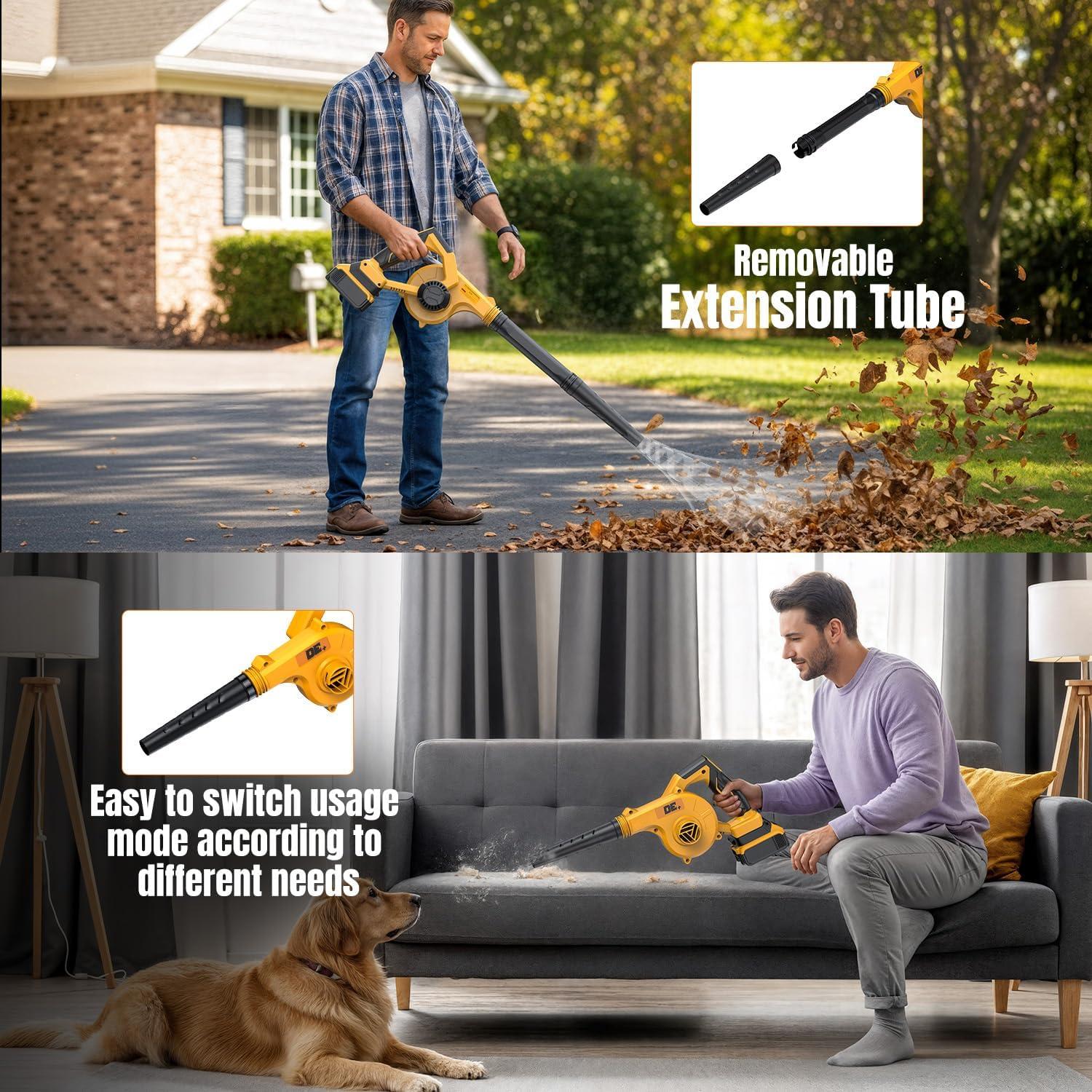 Soplador de Hojas Eléctrico DeForce 20V Inalámbrico 4 en 1