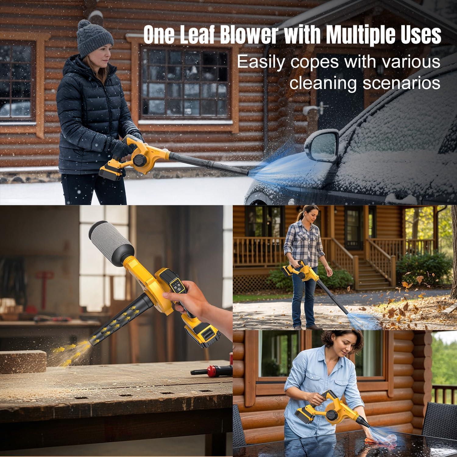 Soplador de Hojas Eléctrico DeForce 20V Inalámbrico 4 en 1