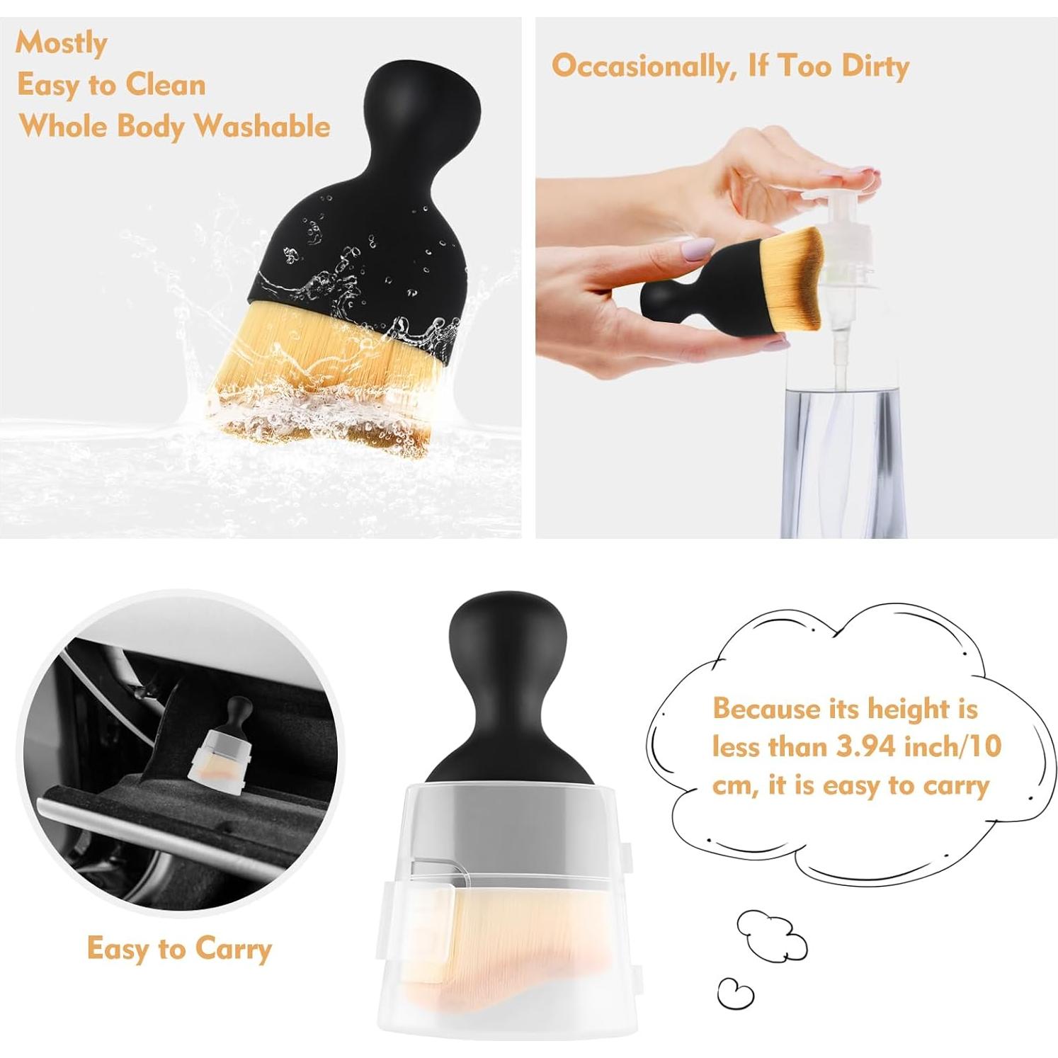 Cepillo de Limpieza Interior de Coche Luseyfj Amarillo Suave