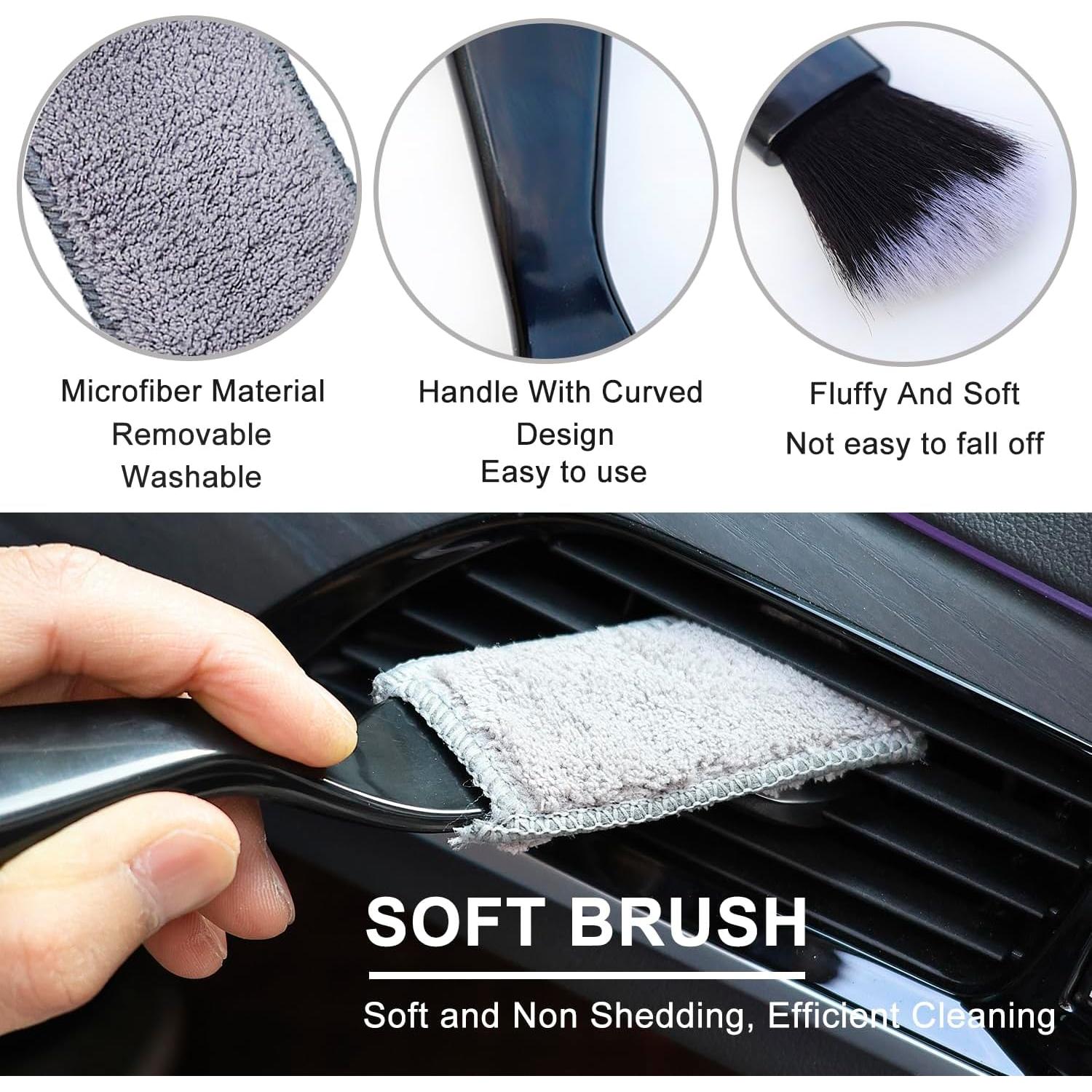 3 Brochas de Microfibra HDongany para Limpiar Polvo - Gris