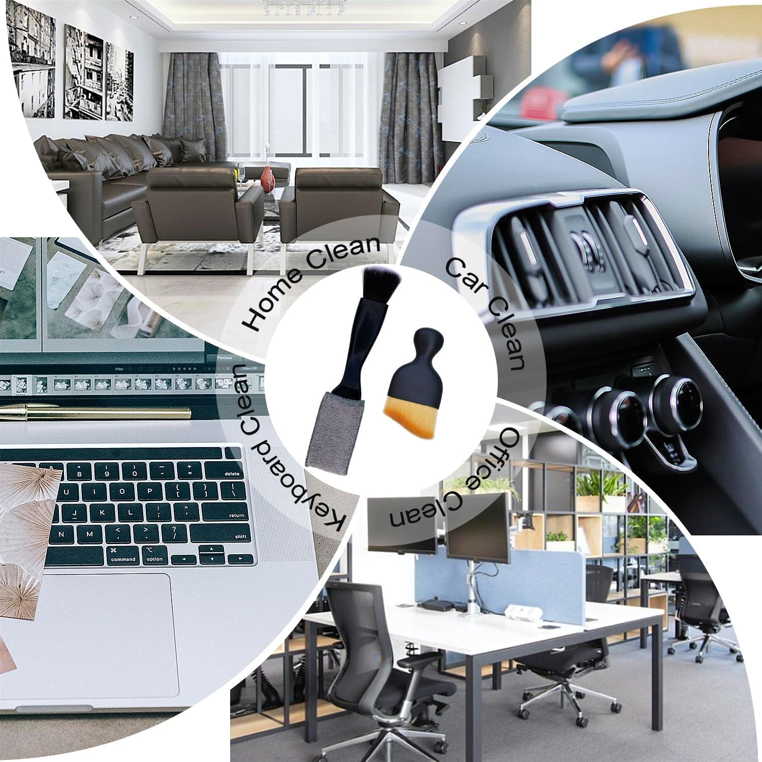 3 Brochas de Microfibra HDongany para Limpiar Polvo - Gris