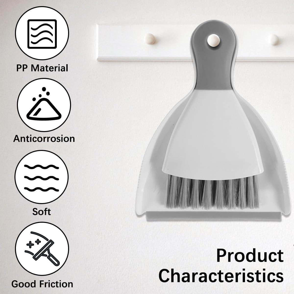 Juego de Mini Cepillo y Recogedor YMKWZ Gris 21x16cm