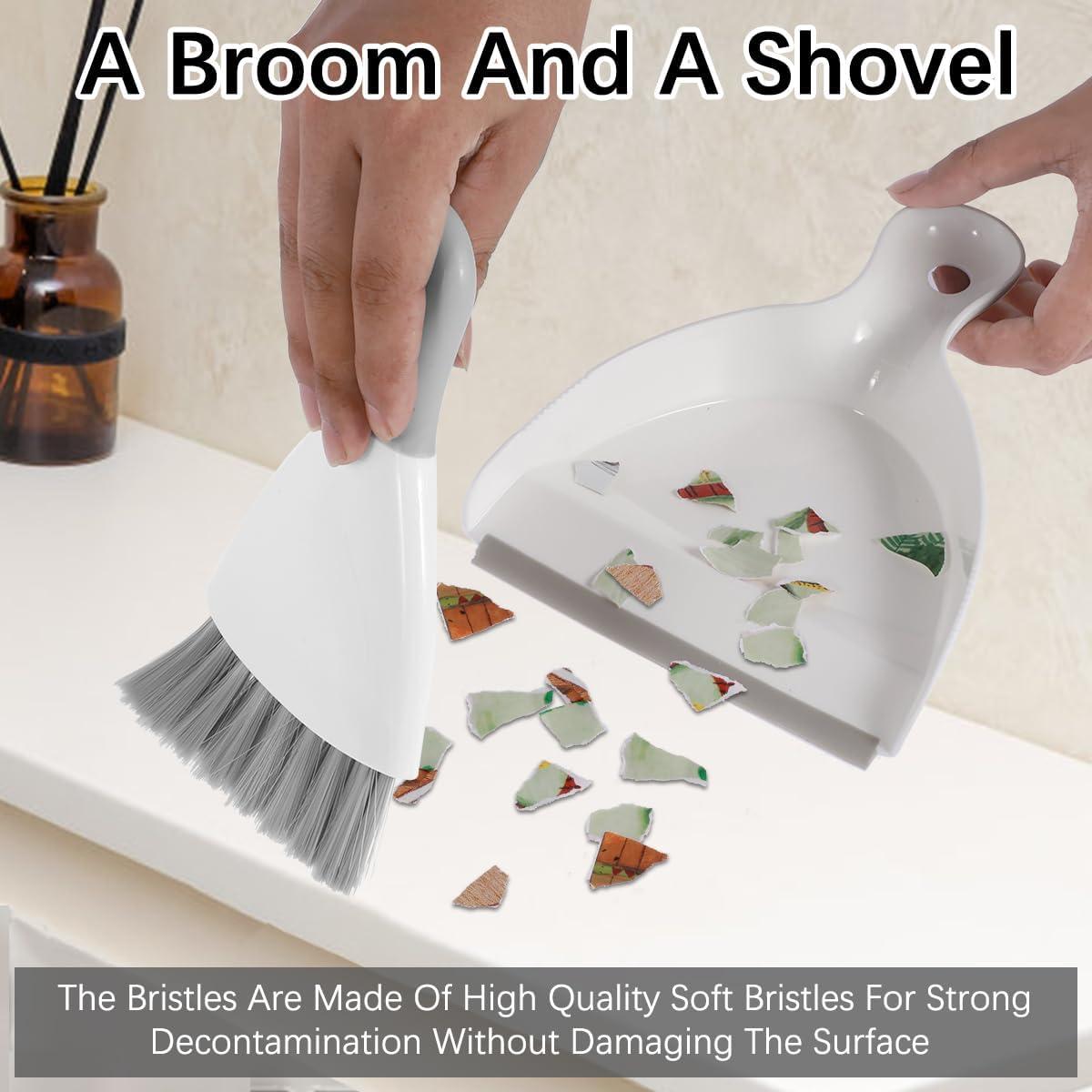 Juego de Mini Cepillo y Recogedor YMKWZ Gris 21x16cm