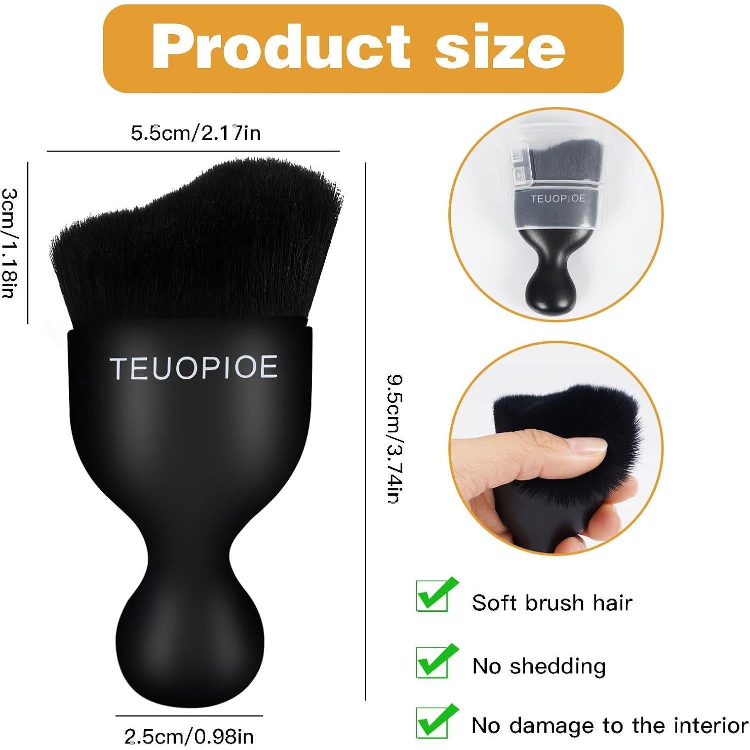 Juego de Cepillos de Limpieza TEUOPIOE para Automóviles 2 Piezas