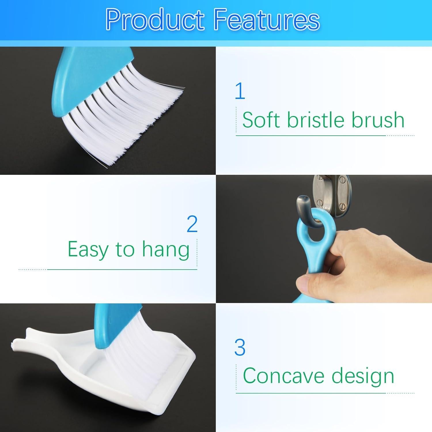 Juego de 3 Piezas Mini Escoba y Recogedor Easecos