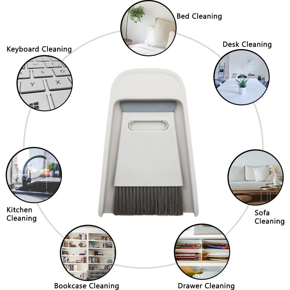 Juego Mini Escoba y Recogedor CHANHOO - Gris, 3 en 1