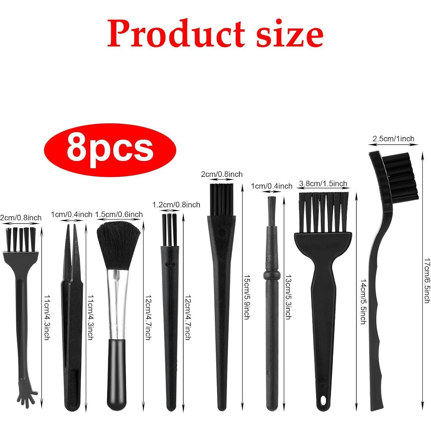 Kit de 8 Cepillos de Limpieza Antiestáticos Abeillo para Teclados