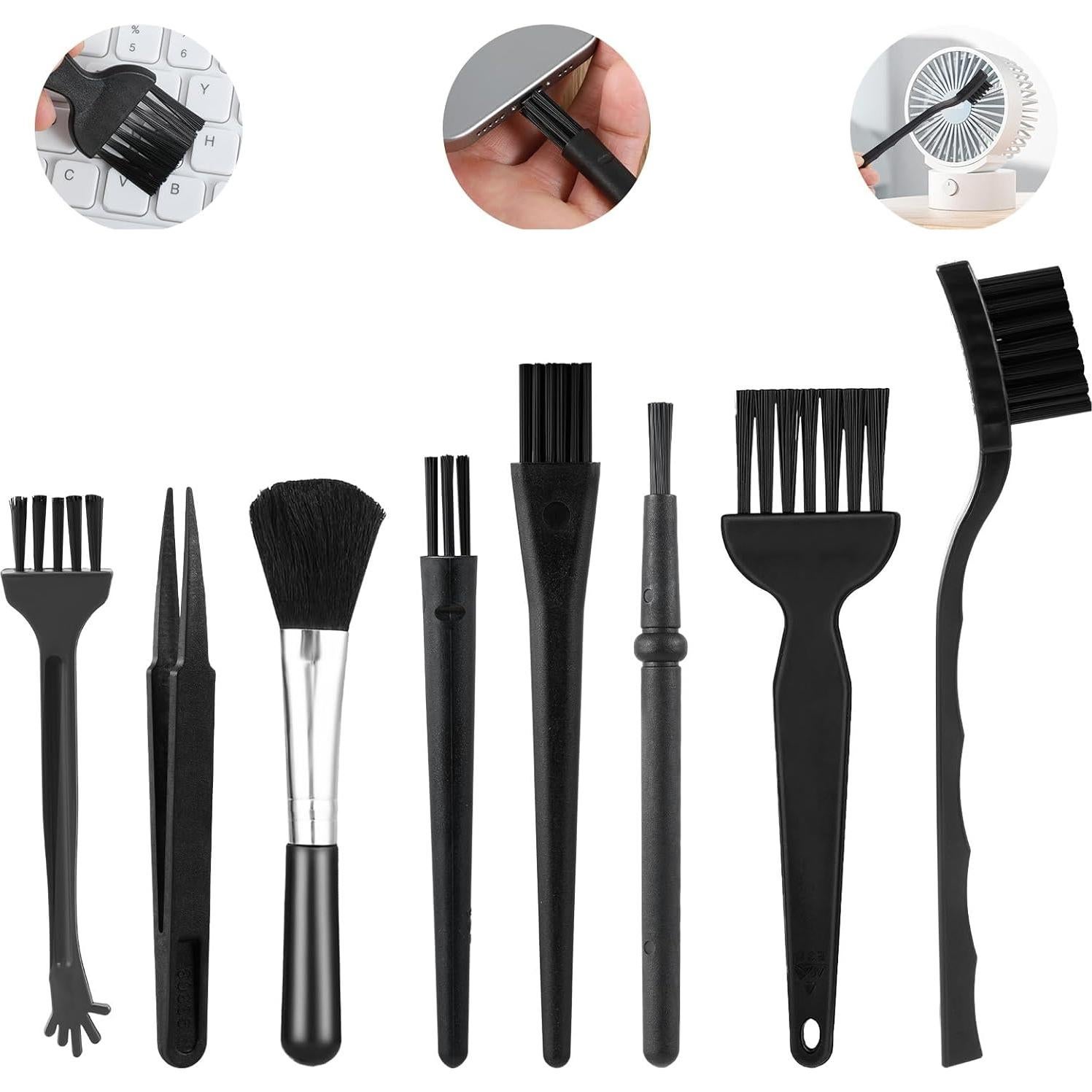 Kit de 8 Cepillos de Limpieza Antiestáticos Abeillo para Teclados